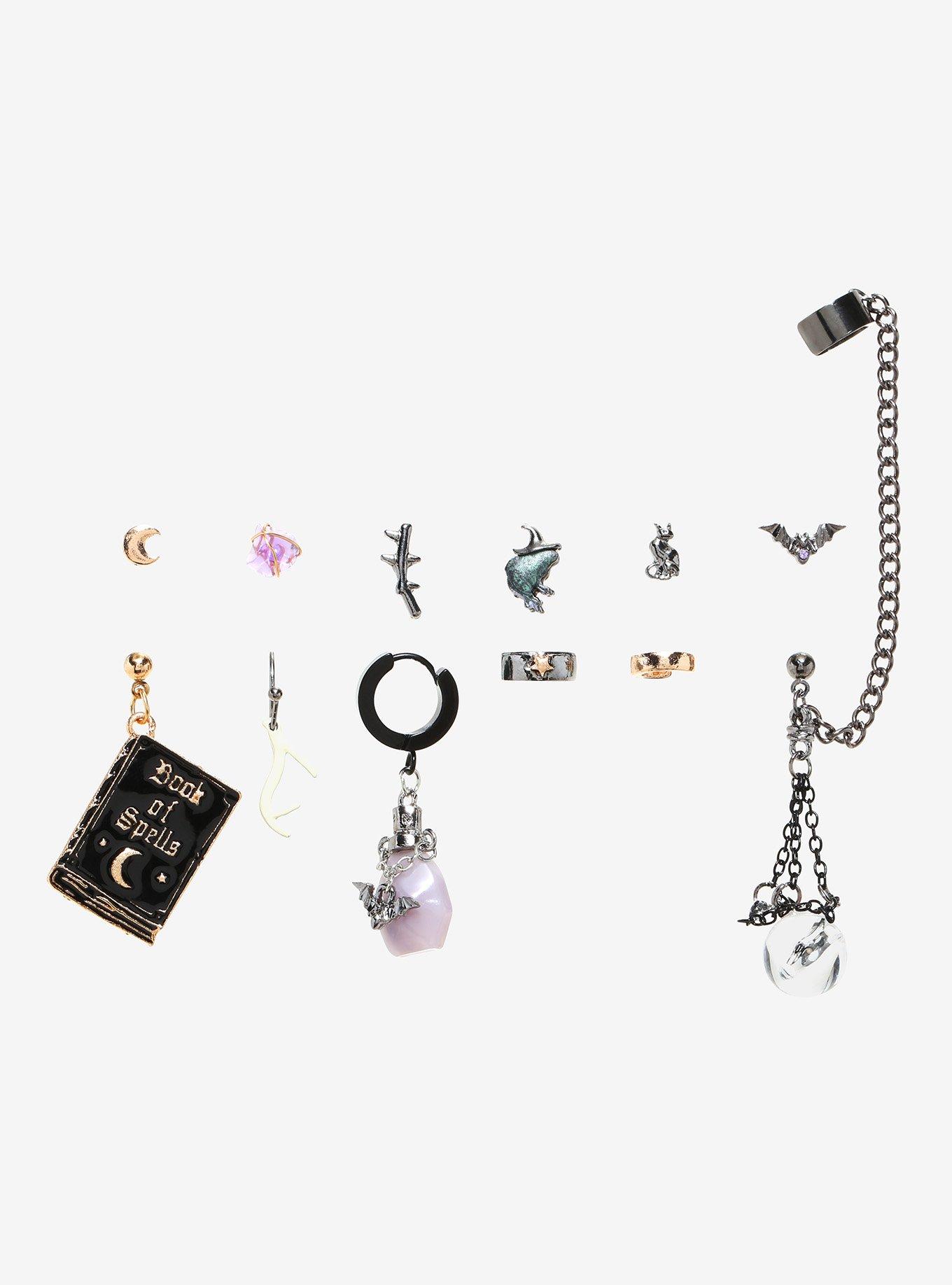 Witch Book Potion Mismatch Earring Set Hot Topic