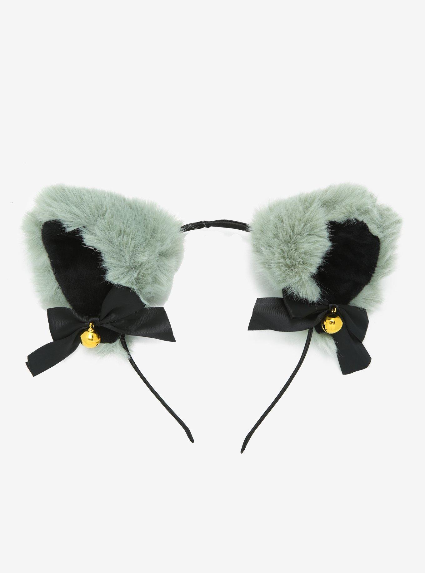 Black & Sage Cat Ear Headband Hot Topic