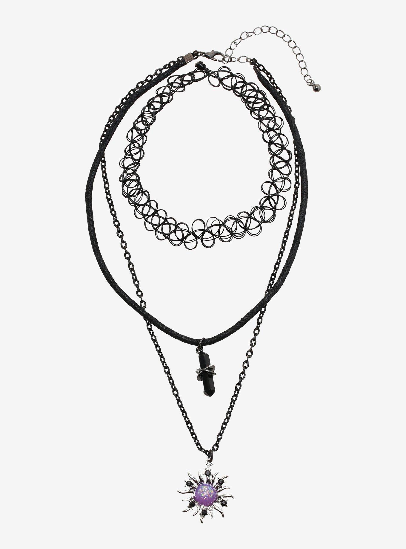 Sun Crystal Necklace Set Hot Topic
