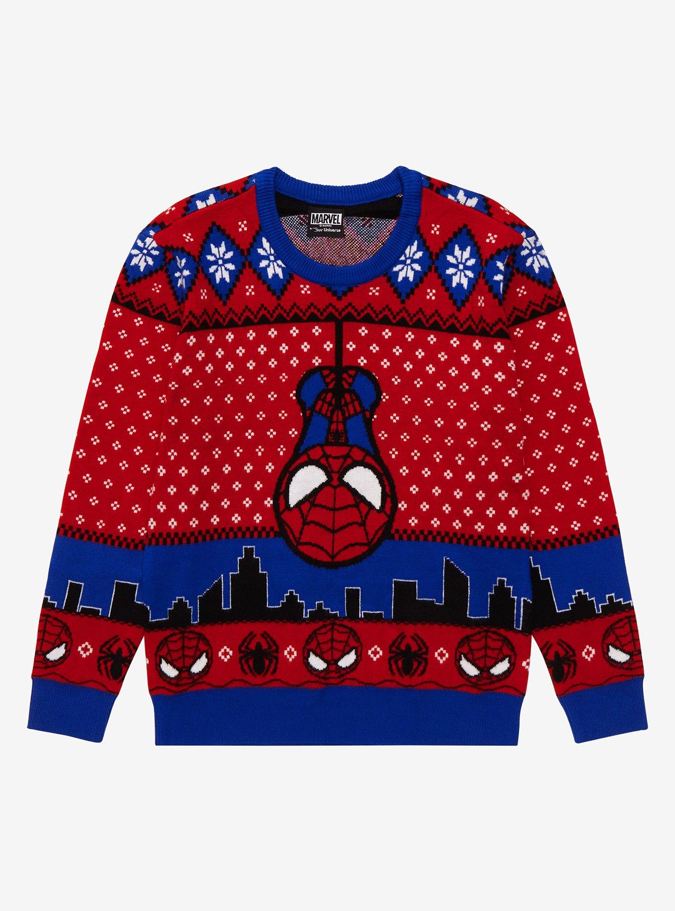 Marvel SpiderMan Chibi Spidey Youth Holiday Sweater BoxLunch