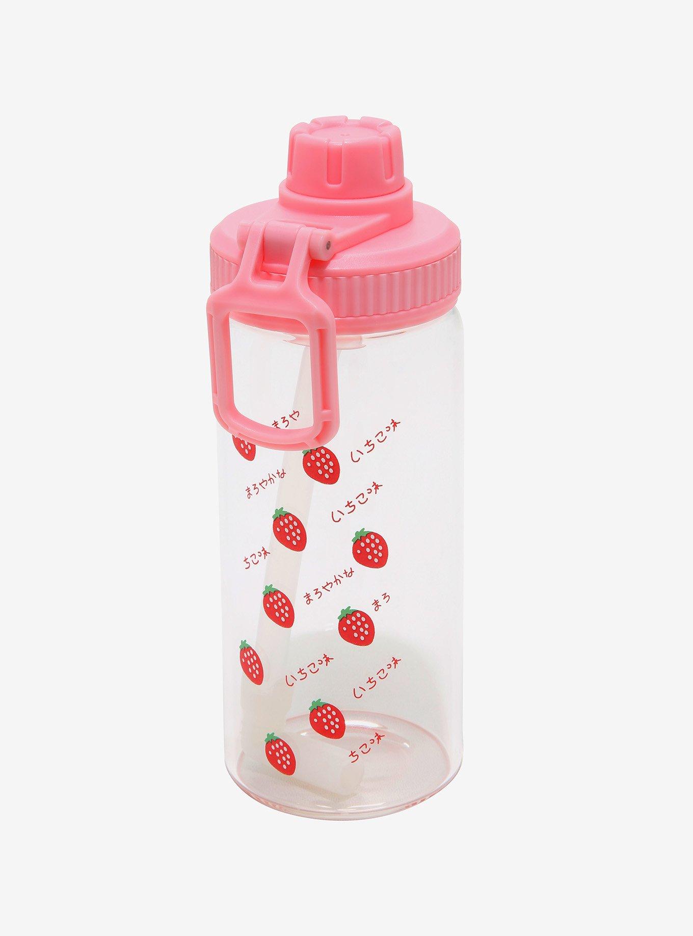 Strawberry Water Bottle With Straw Hot Topic