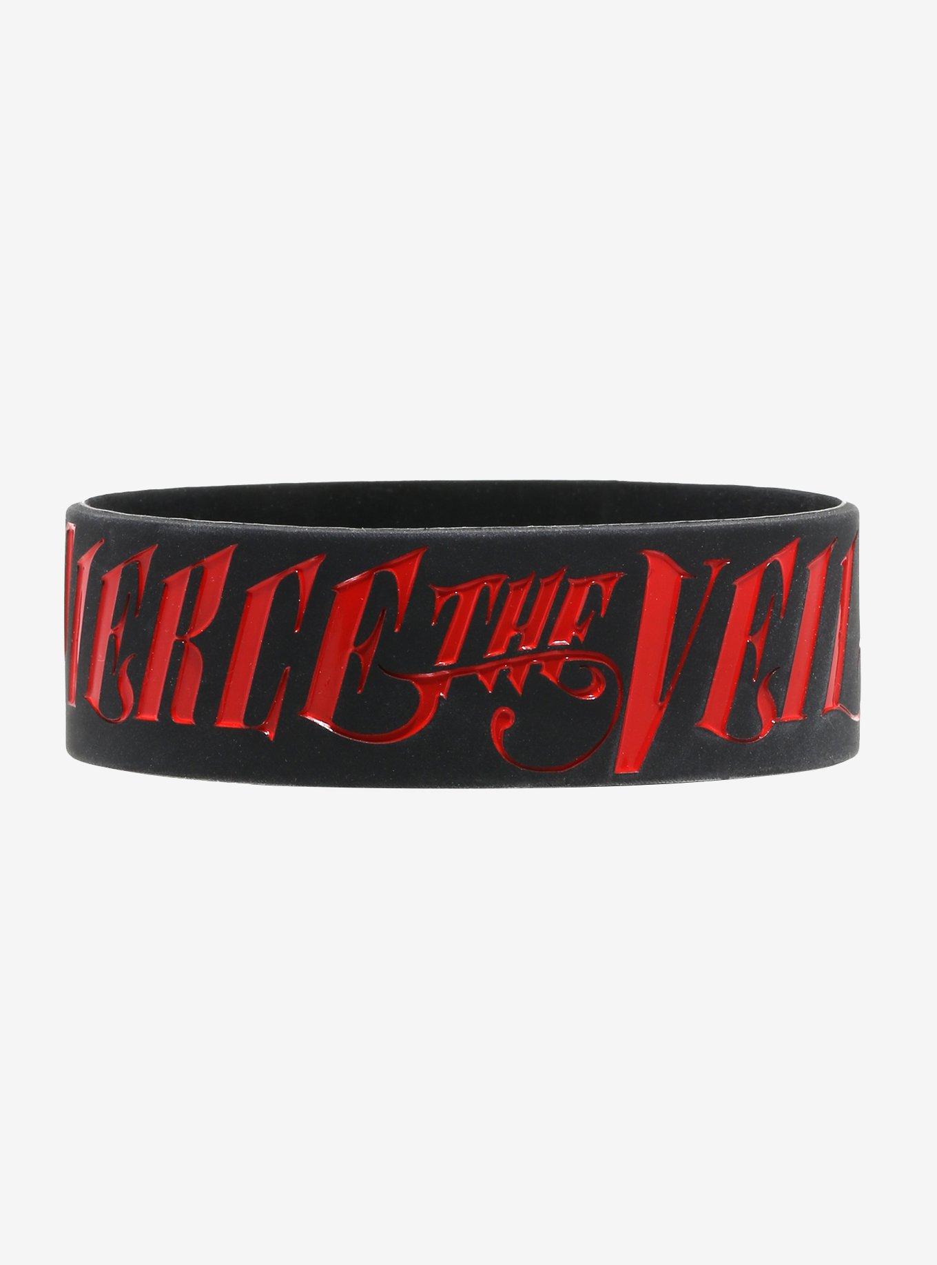 Pierce The Veil Red Logo Rubber Bracelet Hot Topic