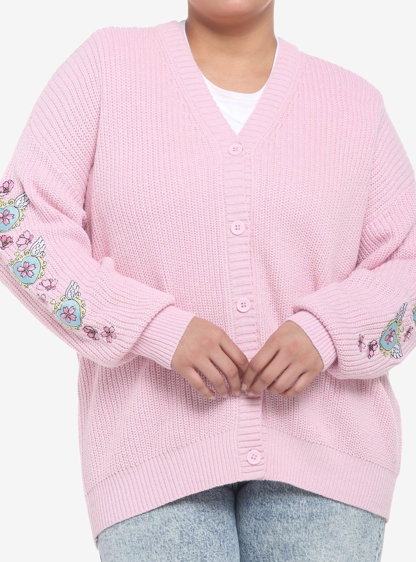 Sakura Angel Wings Pastel Pink Girls Oversized Cardigan Plus Size Hot
