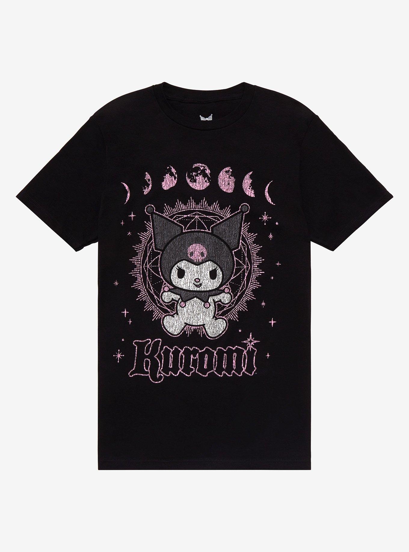 Kuromi Cosmic Moon Phase Boyfriend Fit Girls TShirt Hot Topic