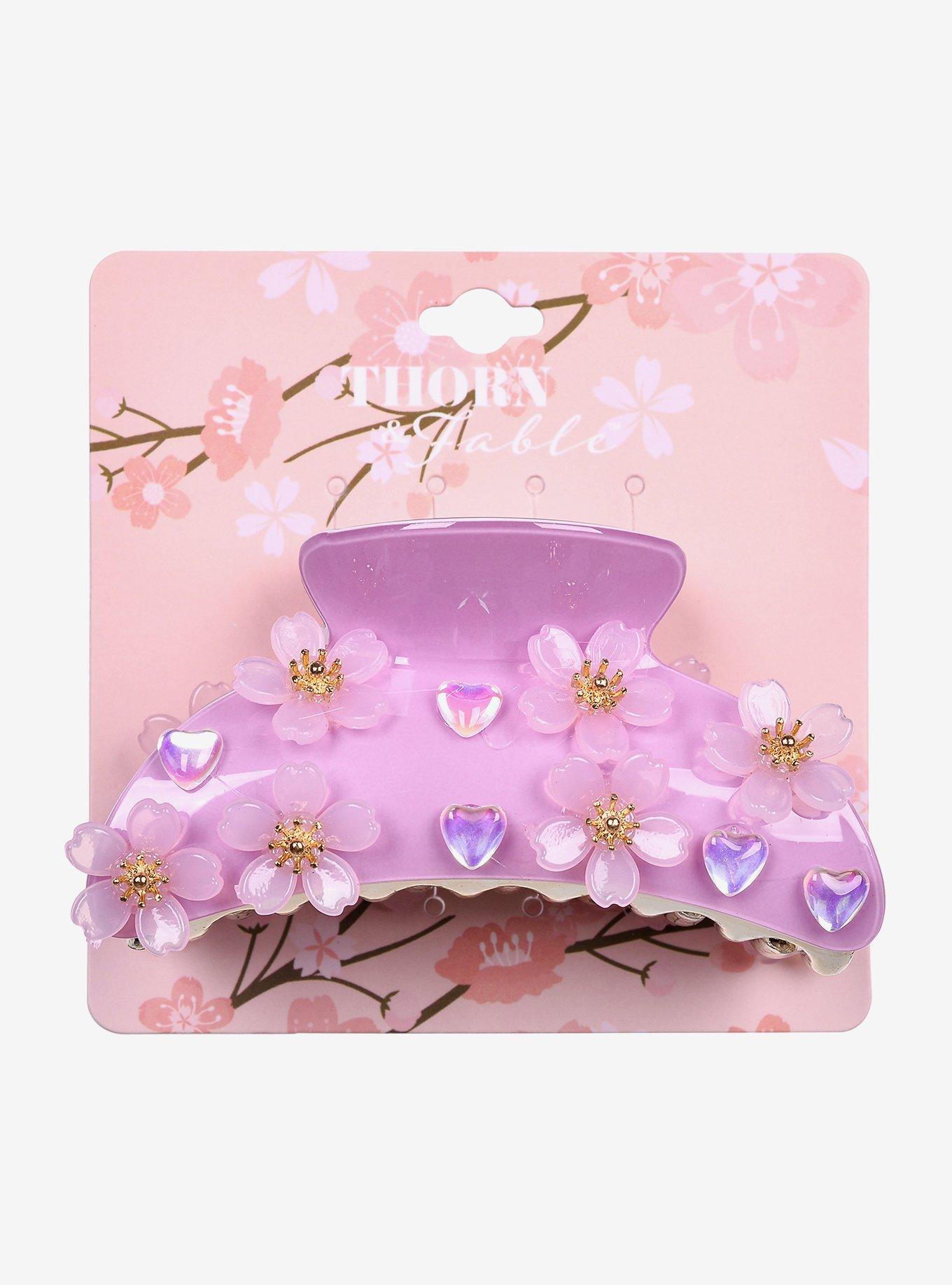 Pink Sakura Heart Hair Clip Hot Topic