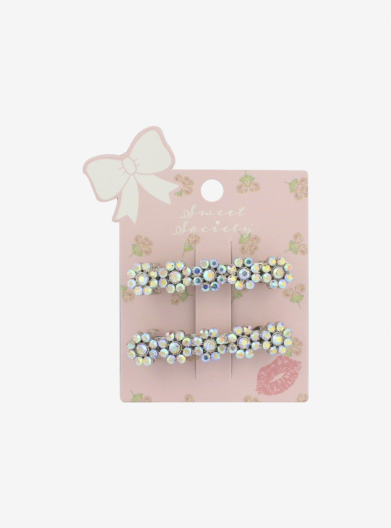 Bejeweled Flower Hair Clip Set Hot Topic