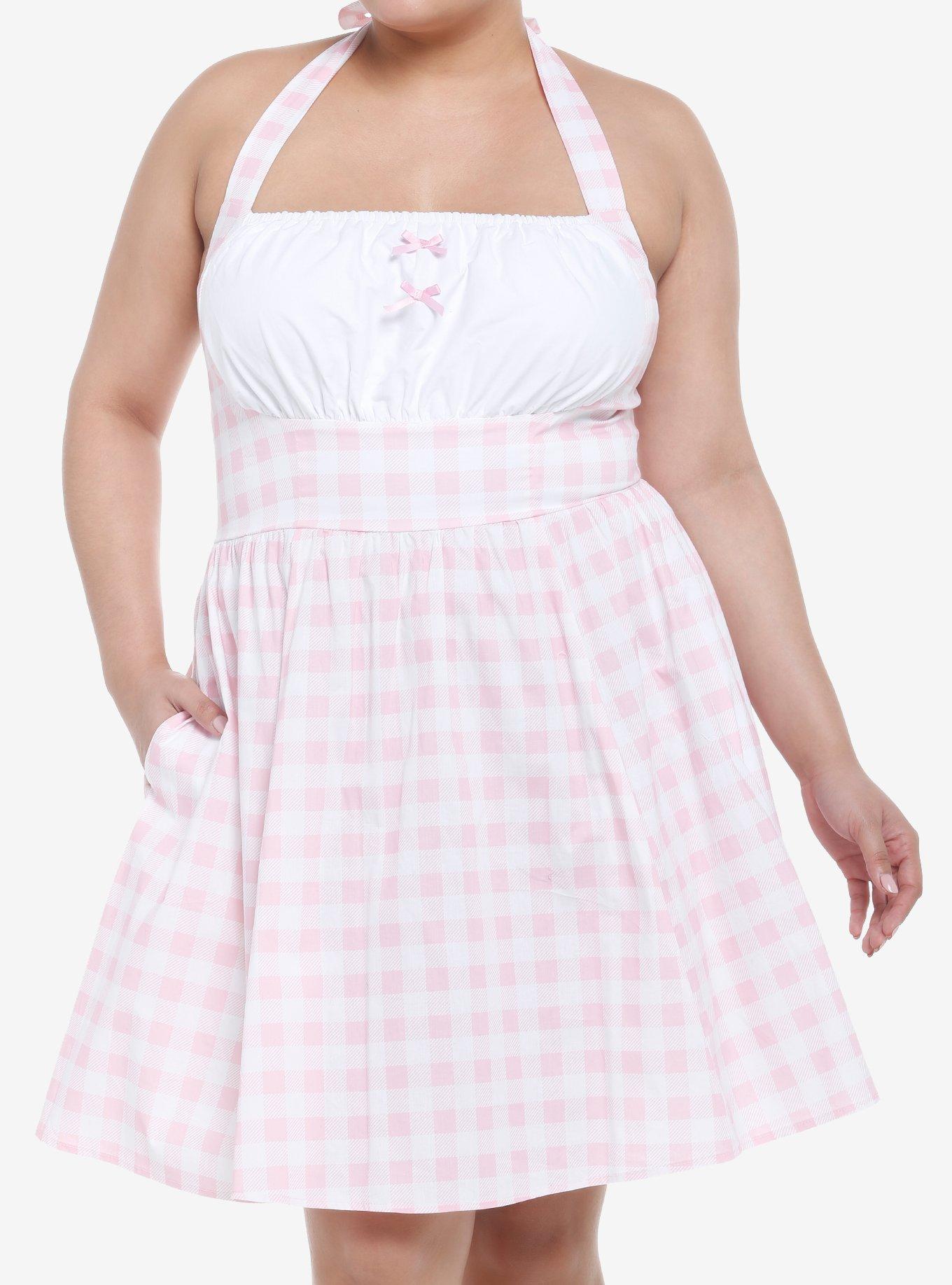Pink Gingham Halter Mini Dress Plus Size Hot Topic