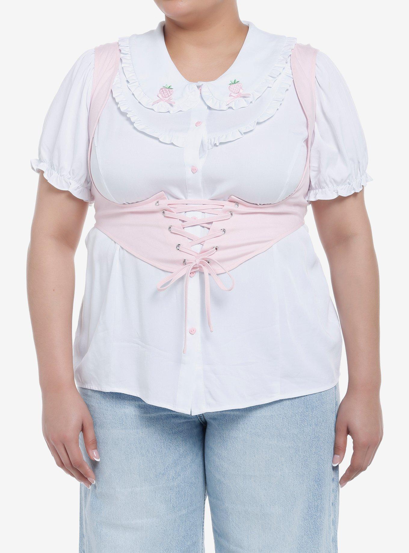 Pink Underbust Girls Corset Top Plus Size Hot Topic