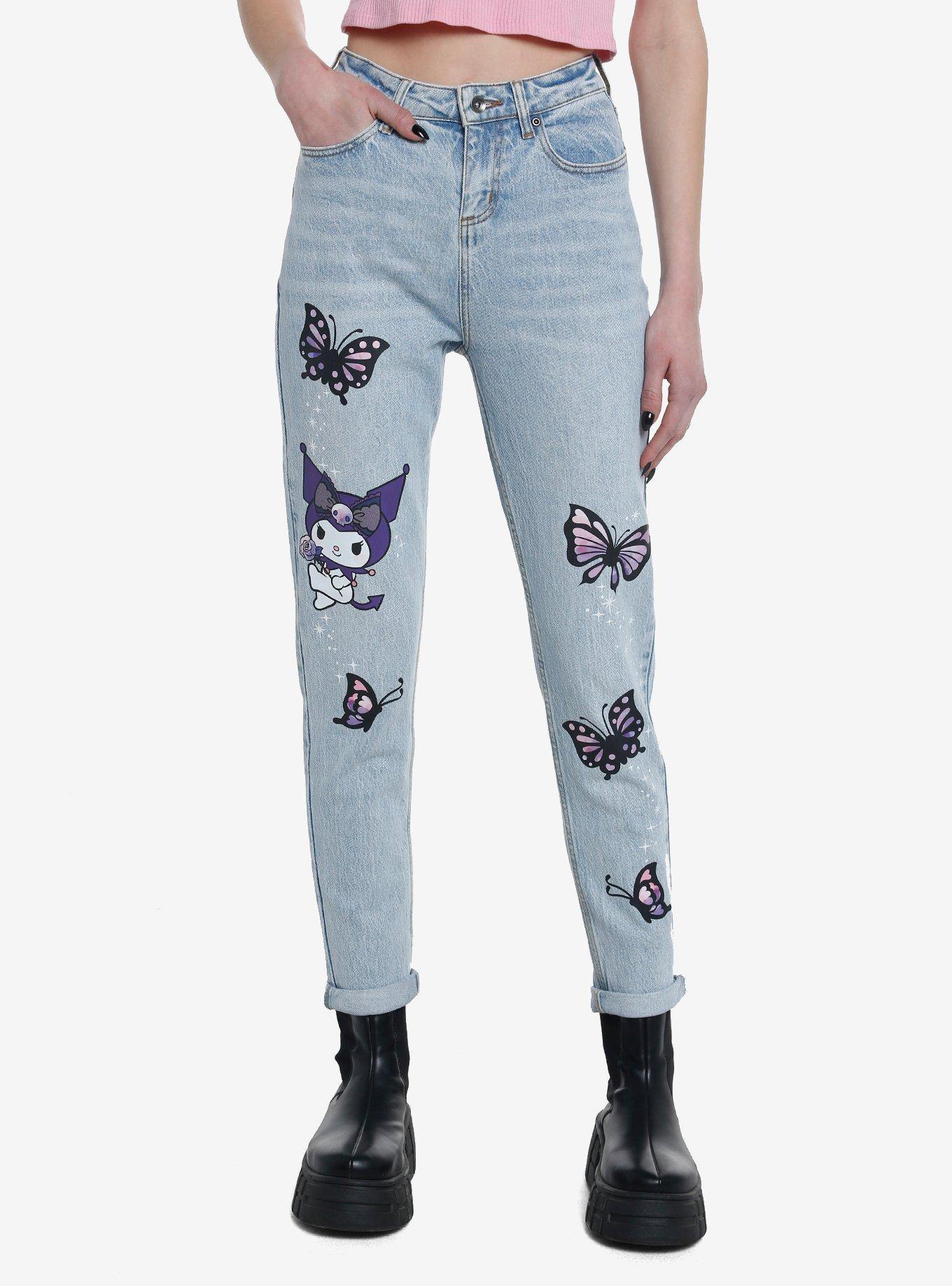 Kuromi Butterfly Garden Mom Jeans Hot Topic