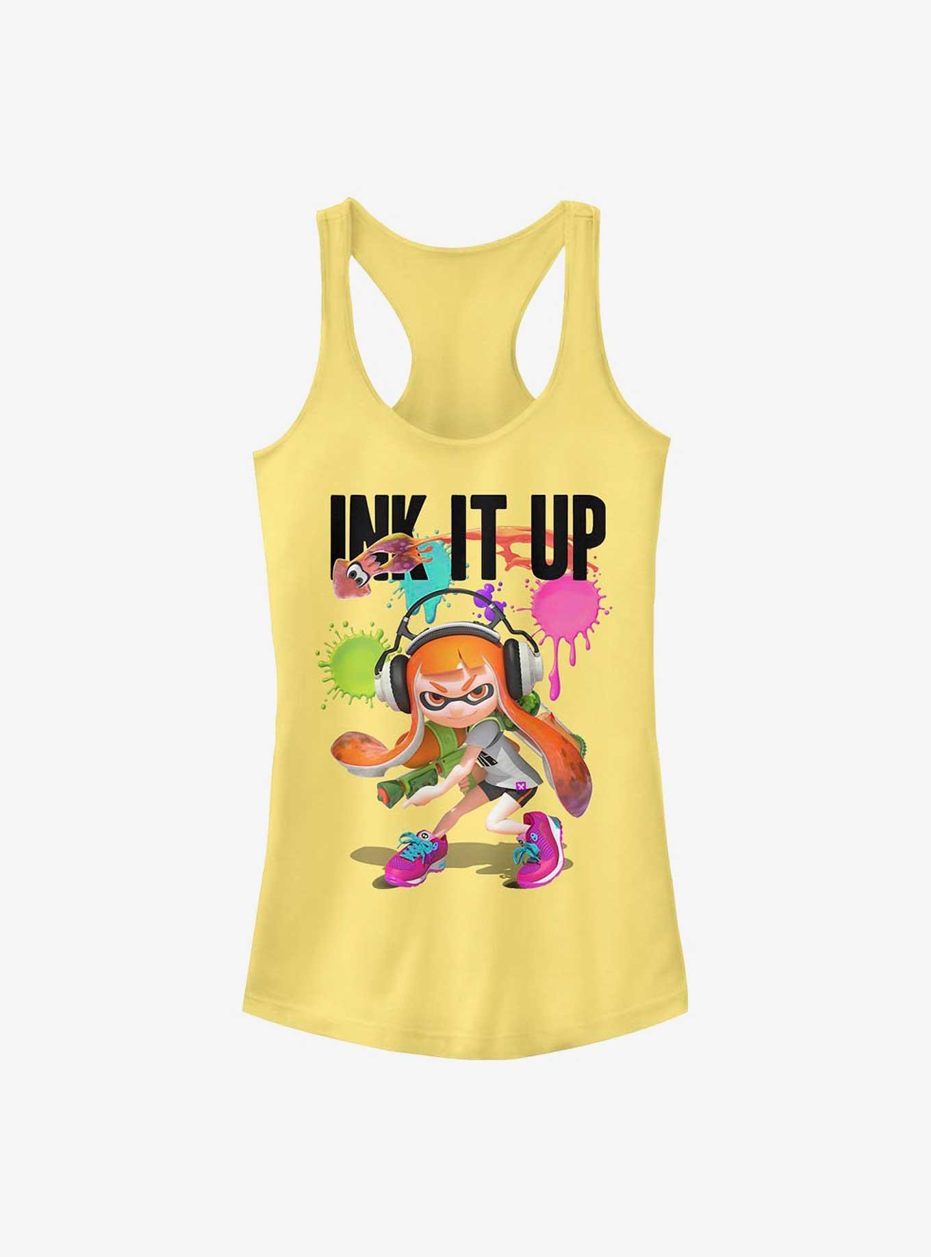 Nintendo Splatoon Ink It Up Girls Tank YELLOW Hot Topic