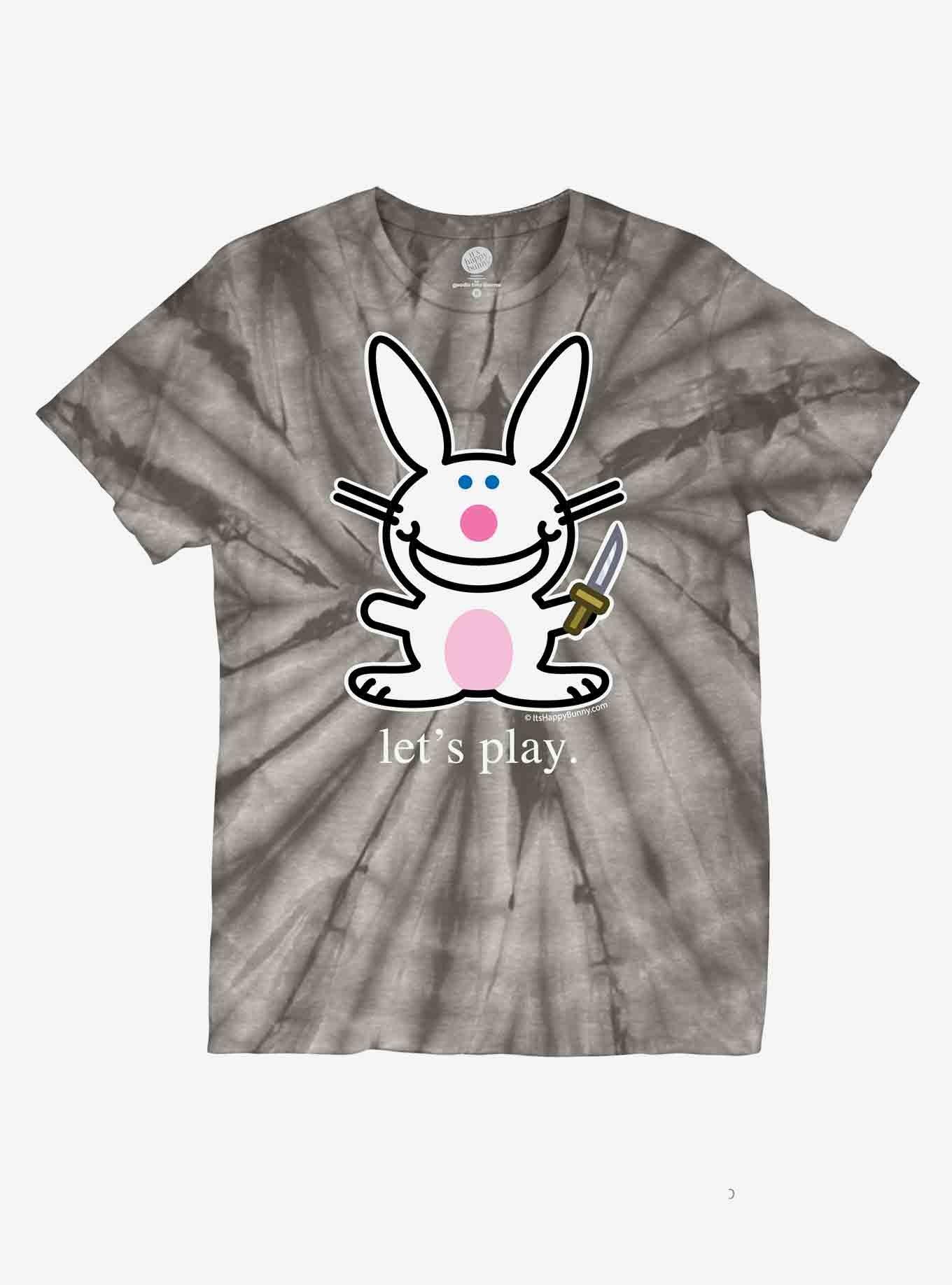 It's Happy Bunny Knife TieDye Boyfriend Fit Girls TShirt Hot Topic