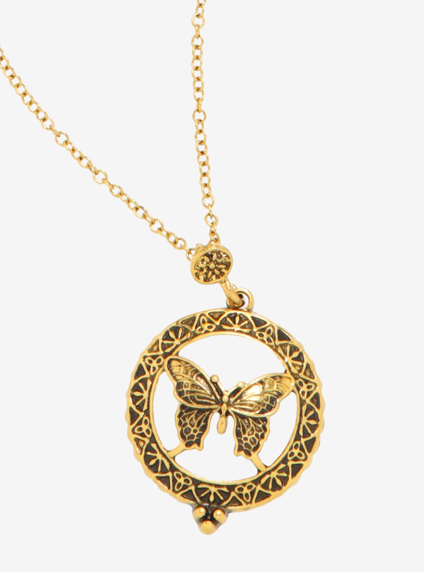 Butterfly Clear Pendant Necklace Hot Topic