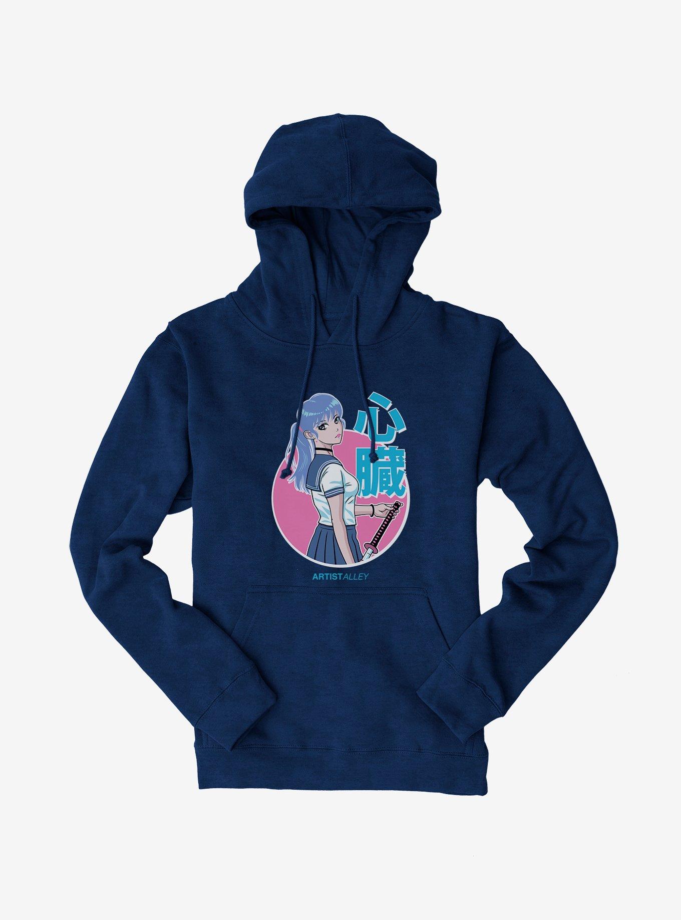 Artist Alley Anime Girl Heart Hoodie BoxLunch