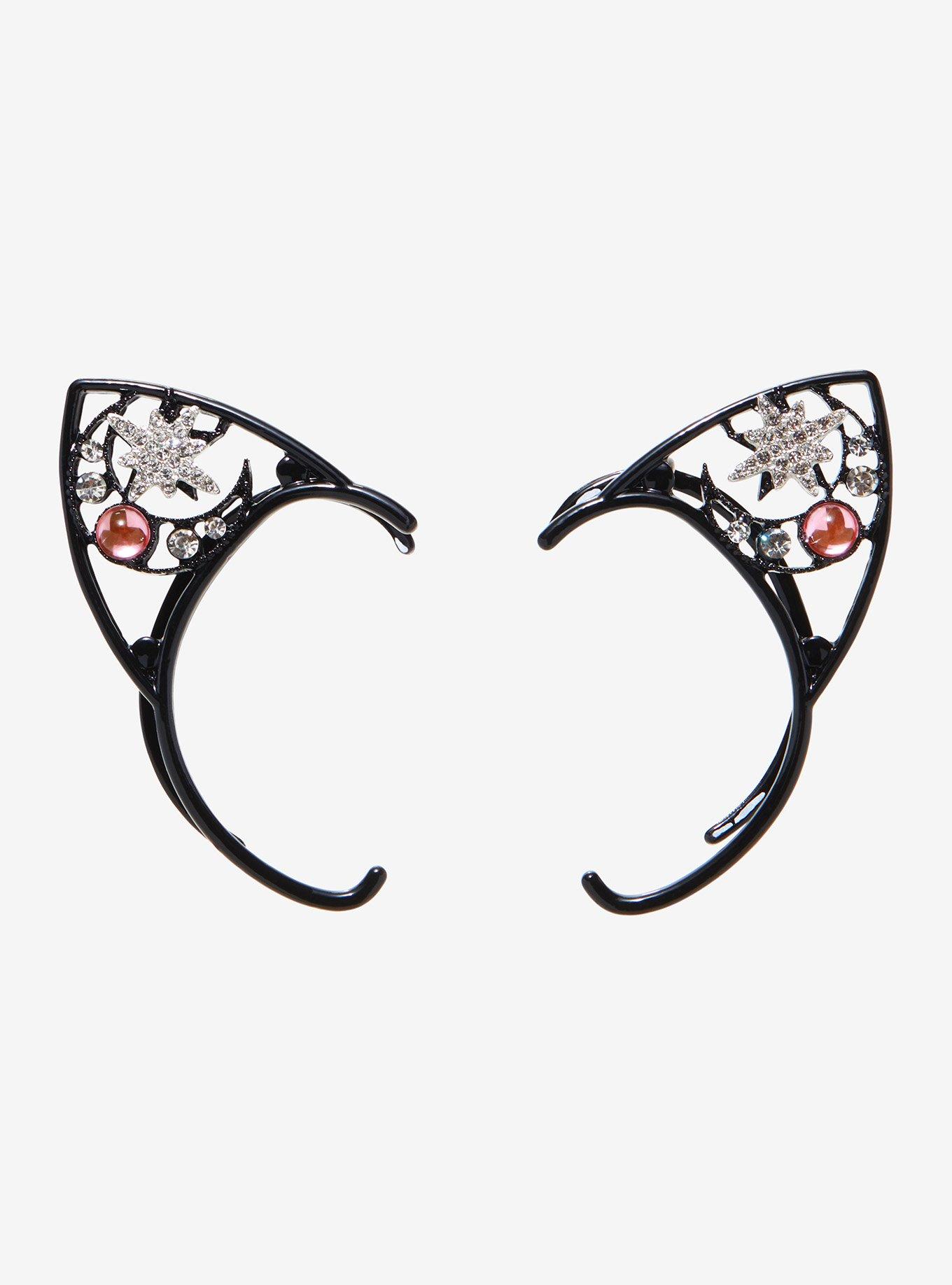 Cosmic Jeweled Cat Ear Ear Cuffs Hot Topic