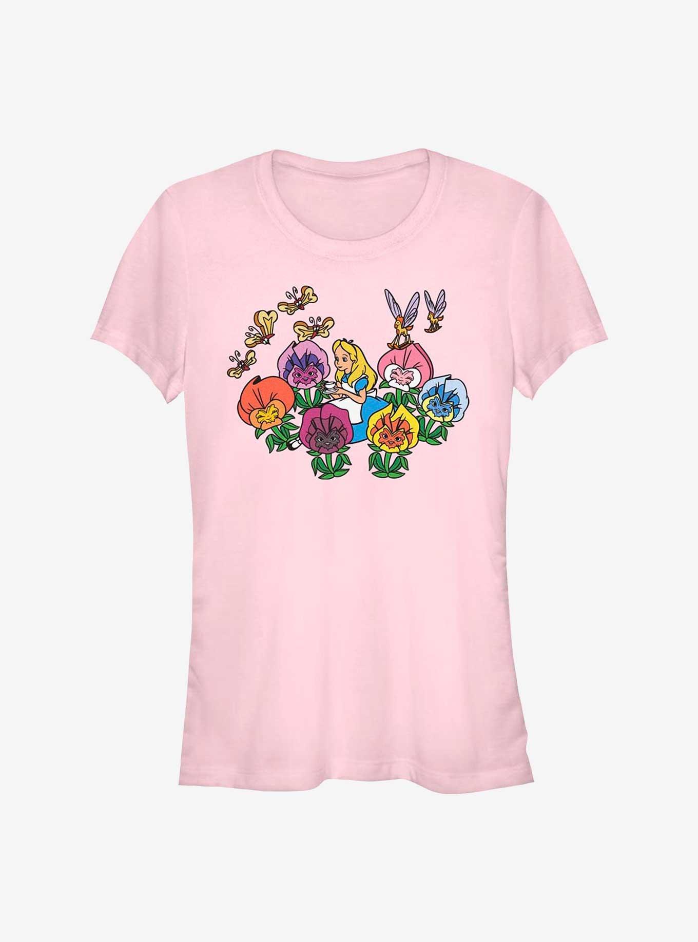 Disney Alice In Wonderland Flowerland Girls TShirt PINK Hot Topic
