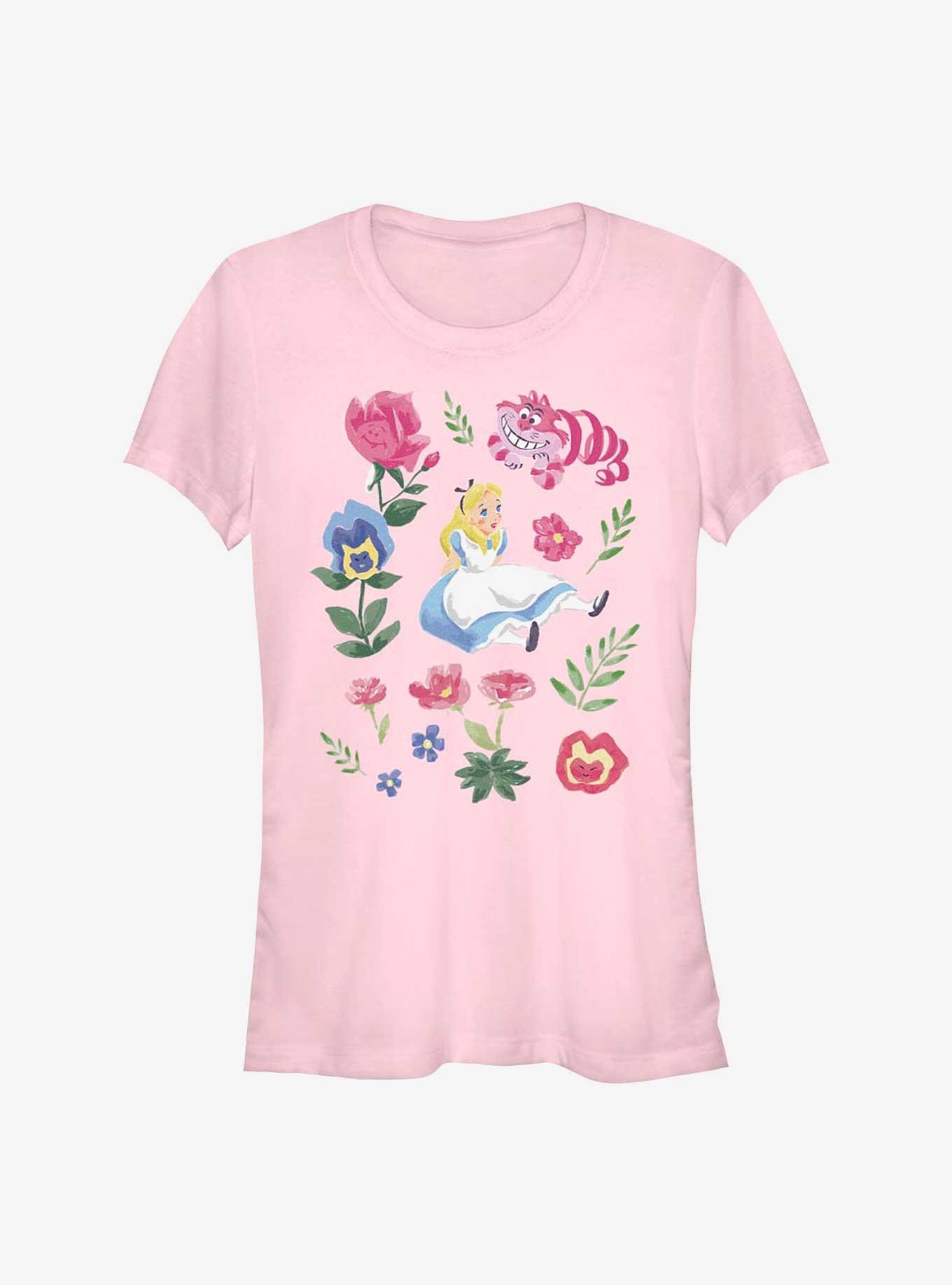 Disney Alice In Wonderland Friends Flowers Girls TShirt PINK Hot Topic