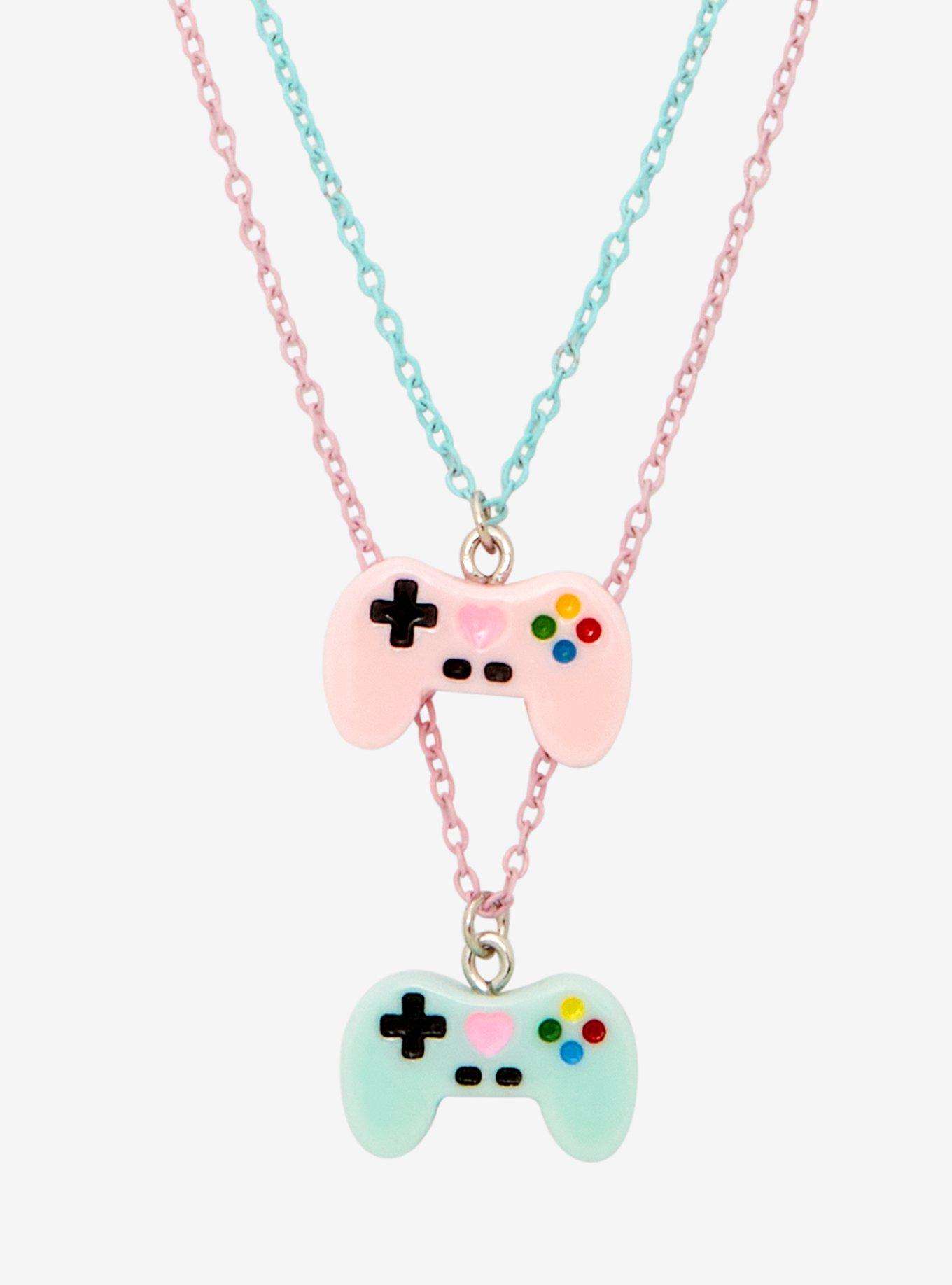 Pastel Game Controller Best Friend Necklace Set Hot Topic