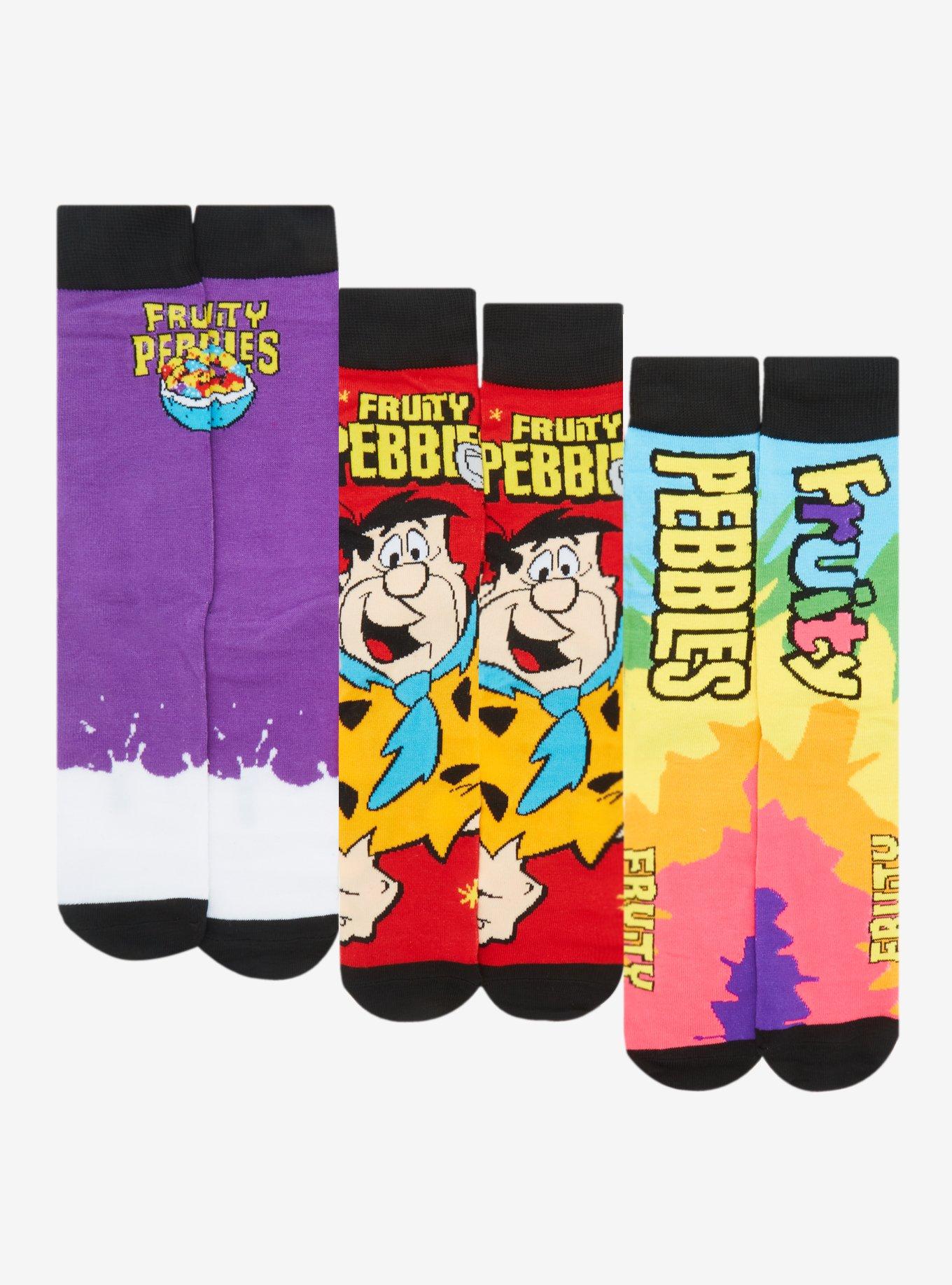 Fruity Pebbles Cereal Crew Socks 3 Pair Hot Topic