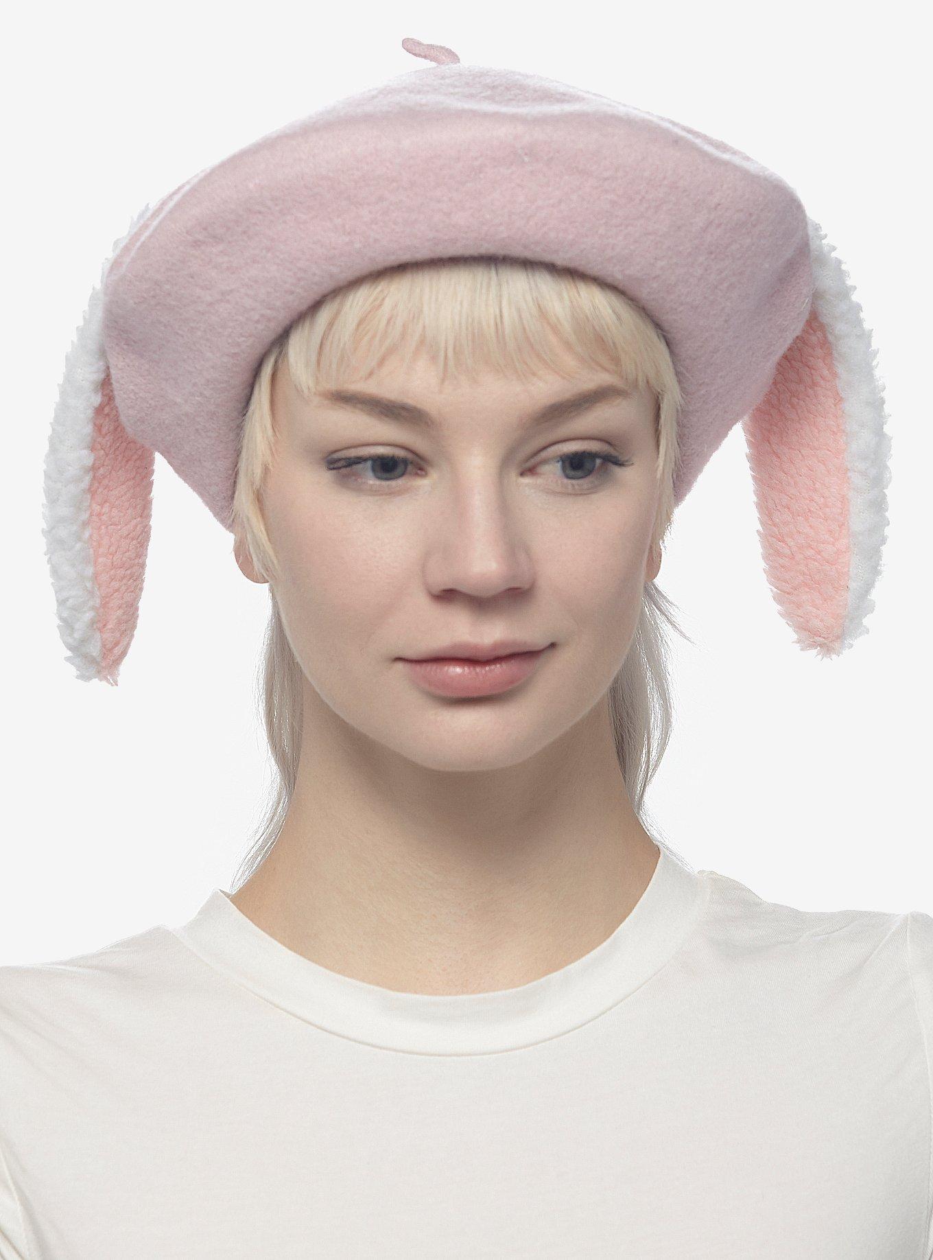 Fuzzy Bunny 3D Ears Beret Hot Topic