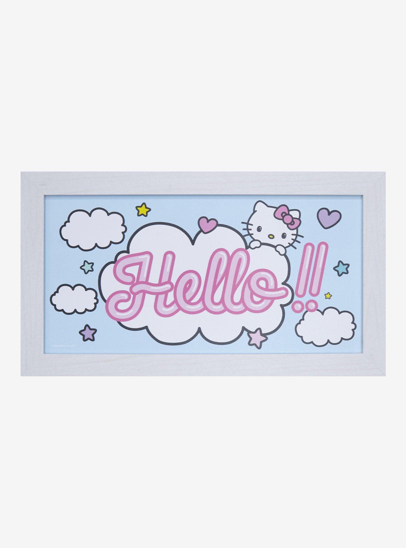 Hello Kitty Hello Clouds Framed Wood Wall Art Hot Topic