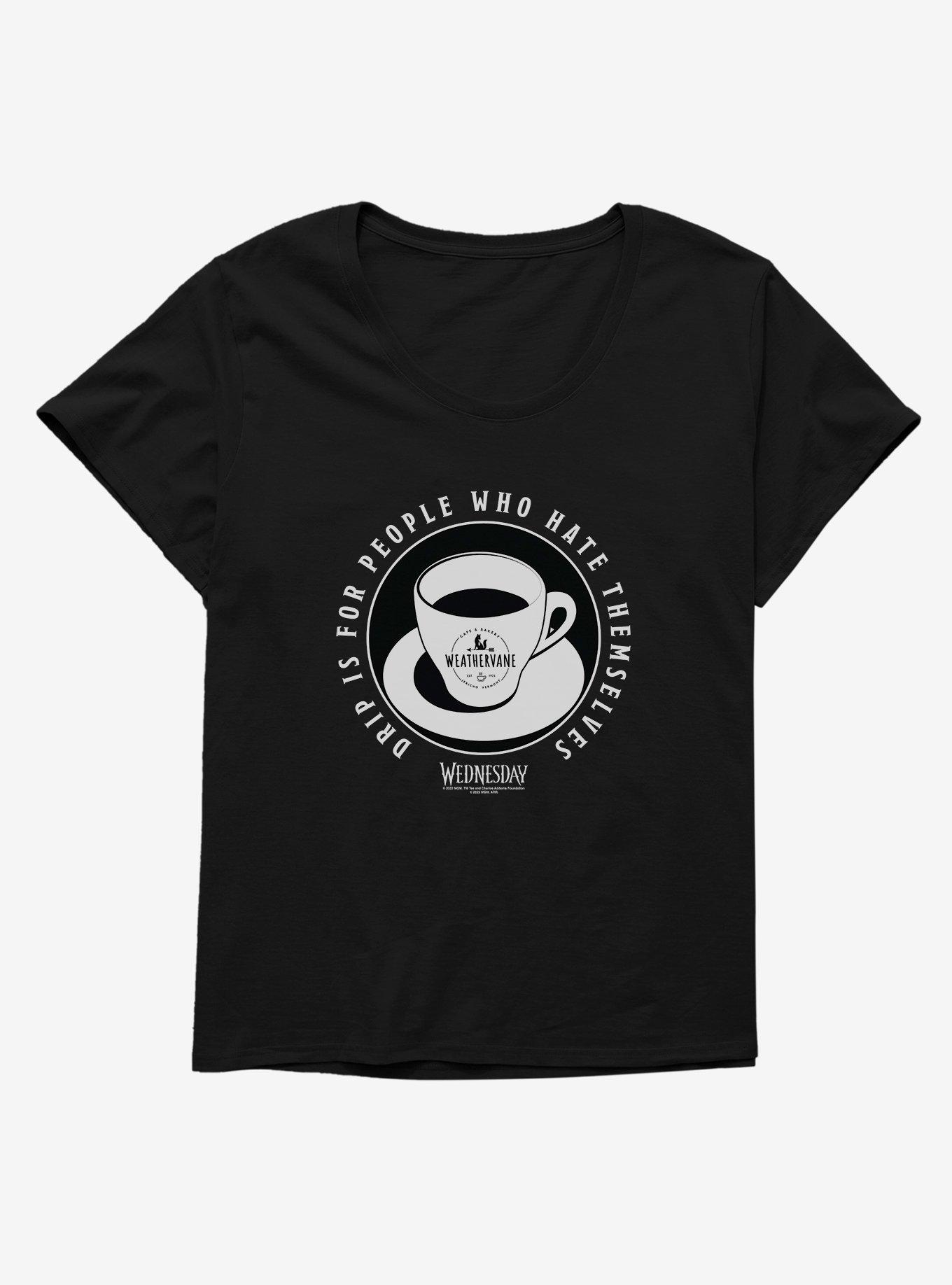 Wednesday Weathervane Drip Coffee Girls TShirt Plus Size BLACK Hot