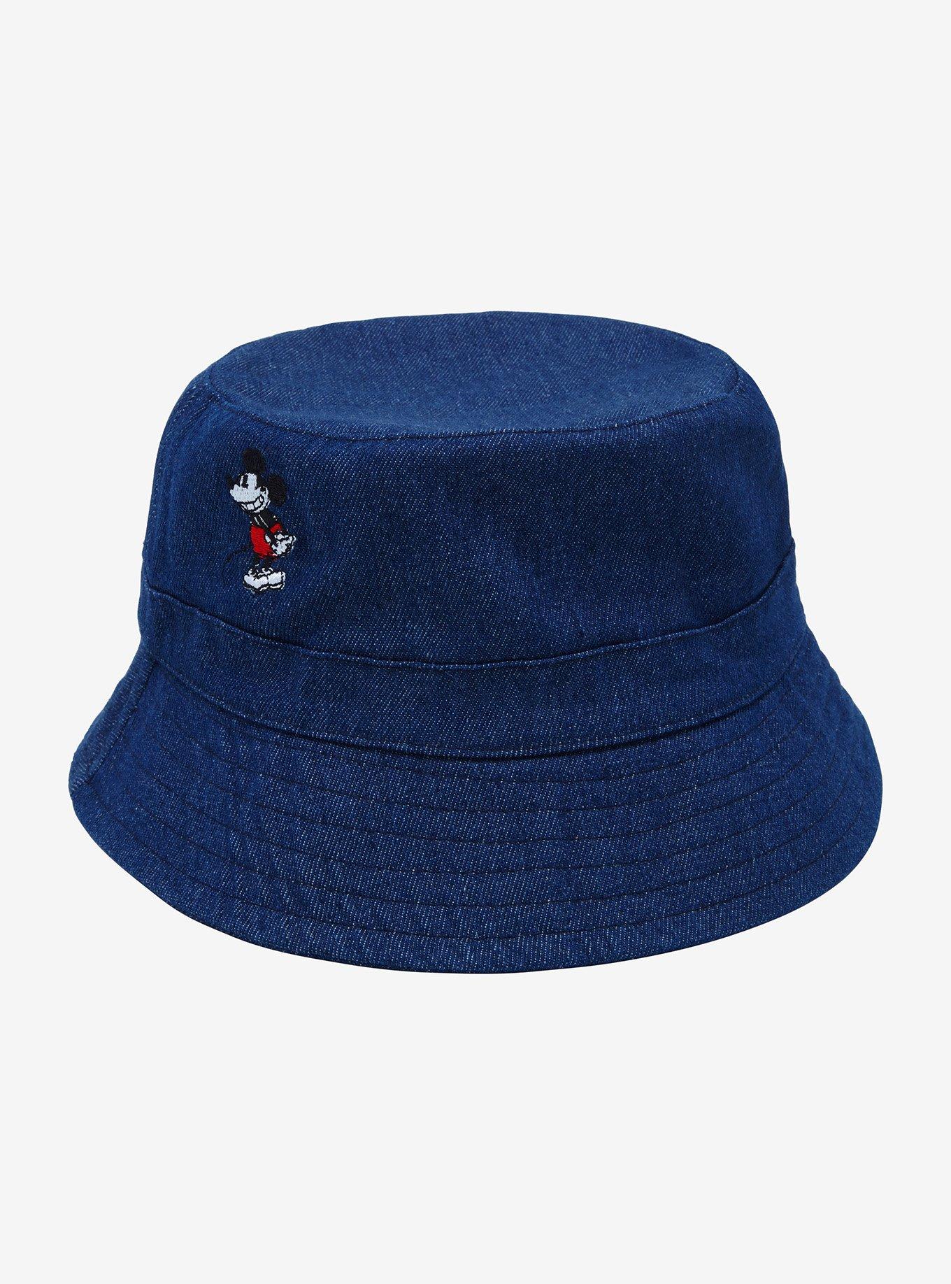 Disney Mickey Mouse Embroidered Denim Bucket Hat Hot Topic