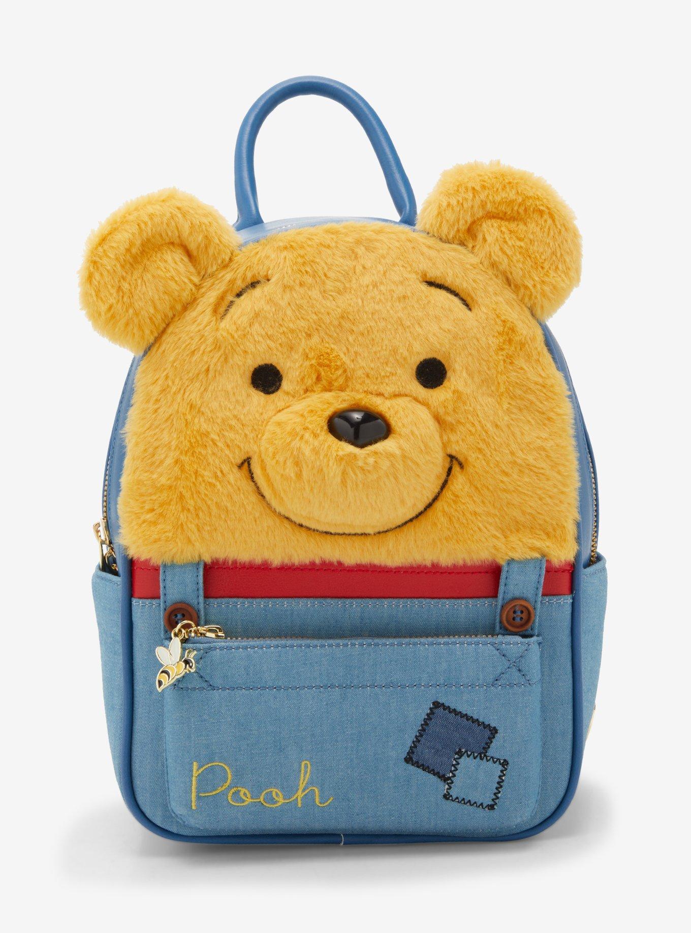 Disney Winnie The Pooh Plush Face Overalls Mini Backpack Hot Topic