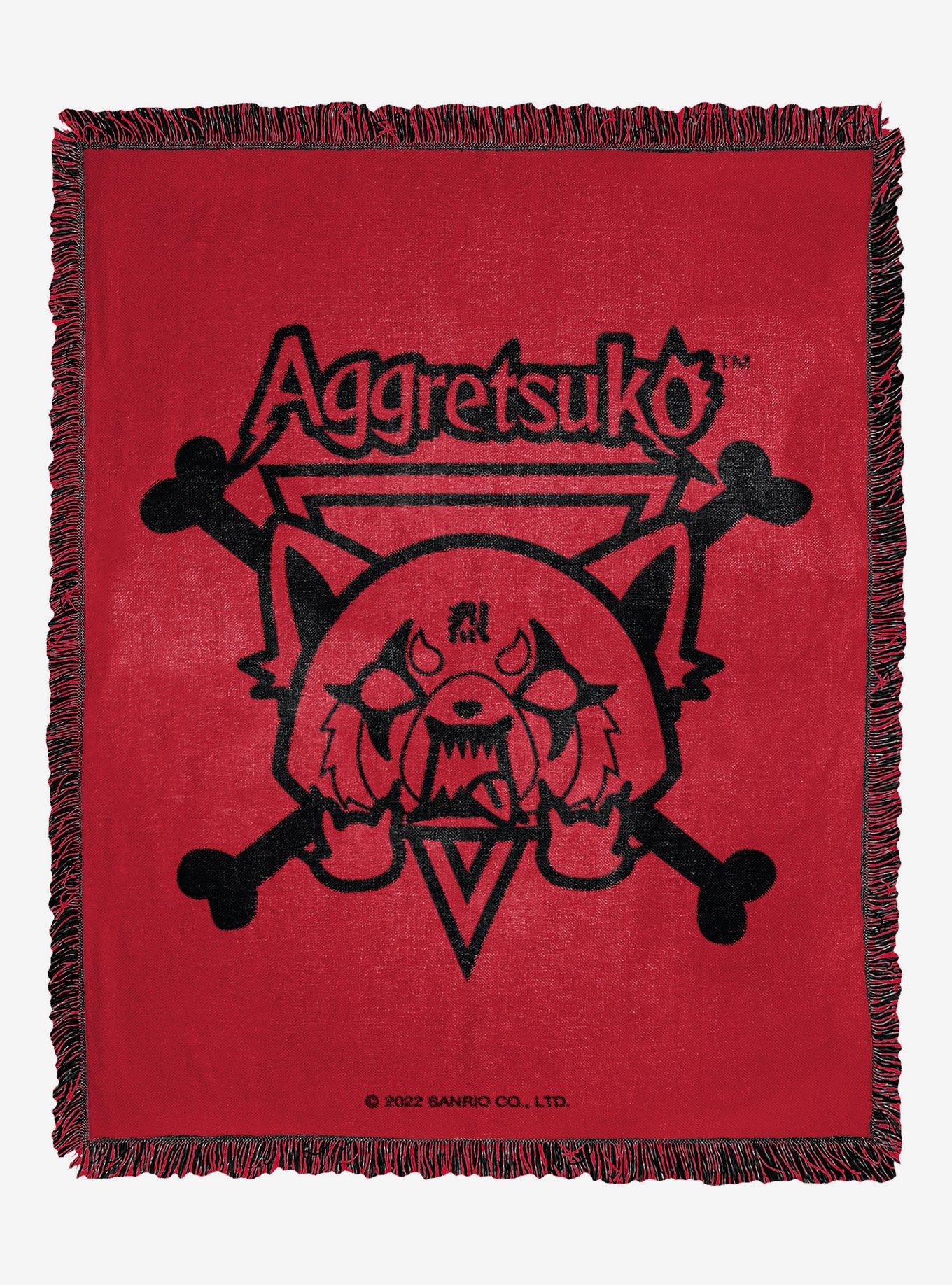 Aggretsuko Red Growl Woven Jacquard Throw Blanket Hot Topic