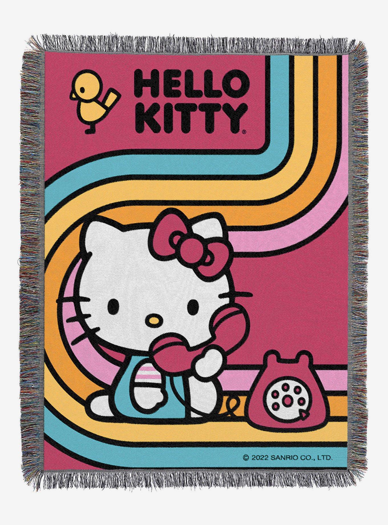 Hello Kitty Let's Chat Woven Tapestry Throw Blanket Hot Topic