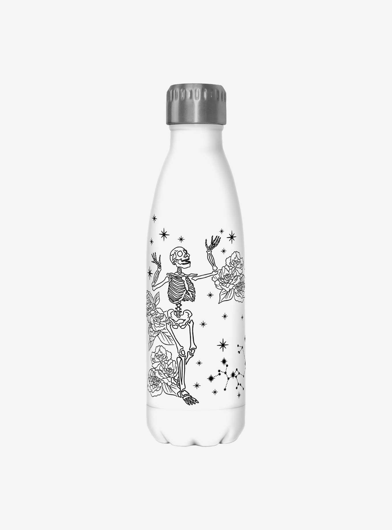 Hot Topic Simplified Skeleton Celestial Water Bottle WHITE Hot Topic