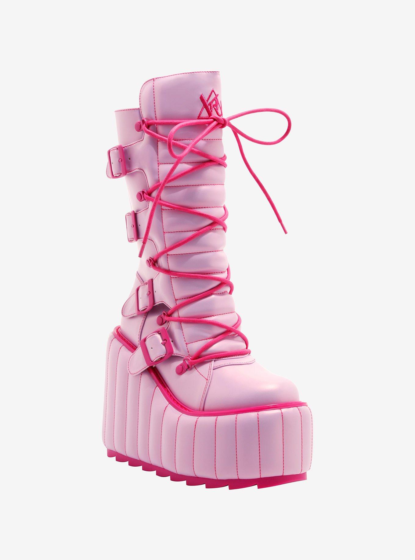 YRU Pink Dune Platform Boots Hot Topic(03)