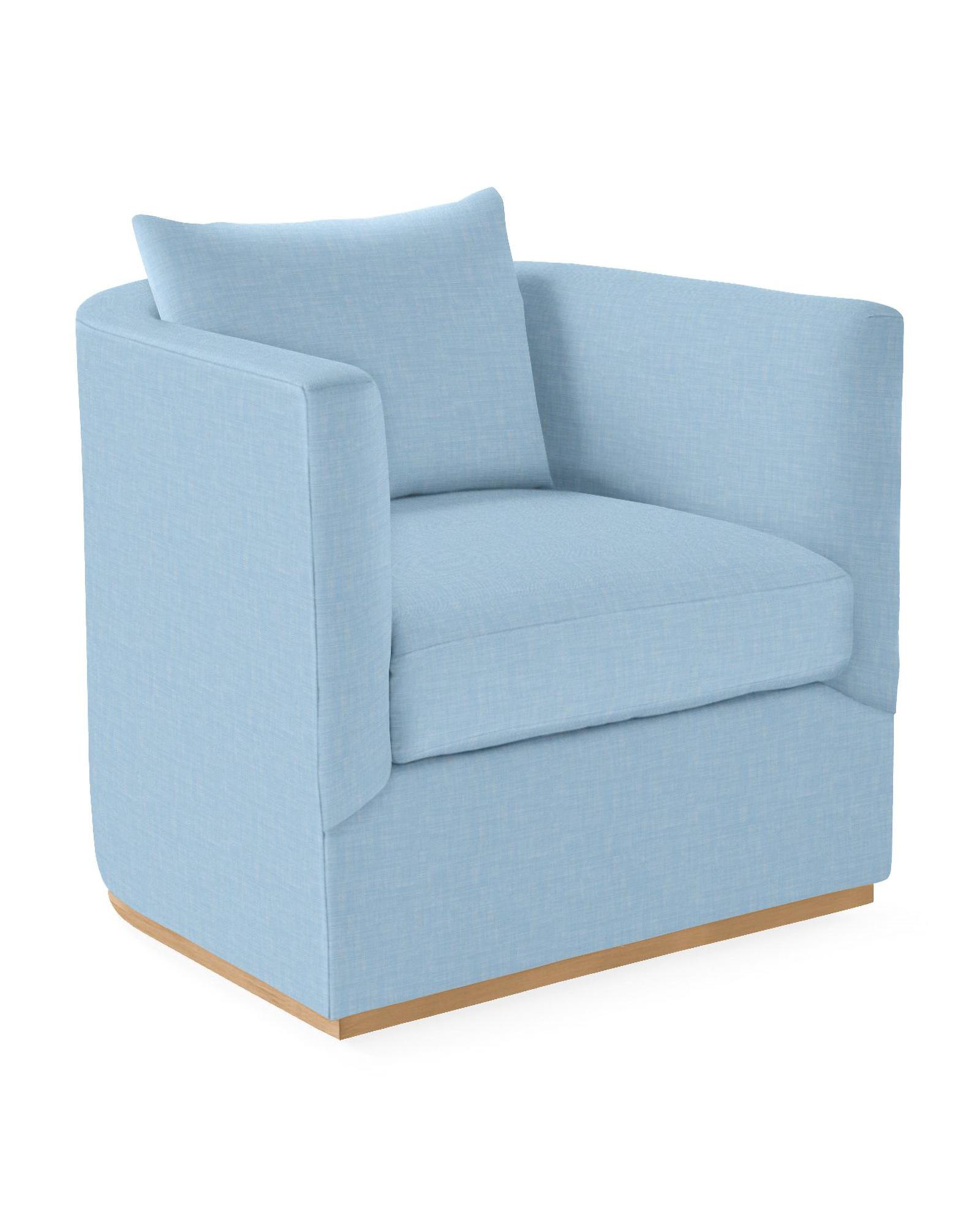 Parkwood Swivel Chair Perennials Coastal Blue Basketweave Serena