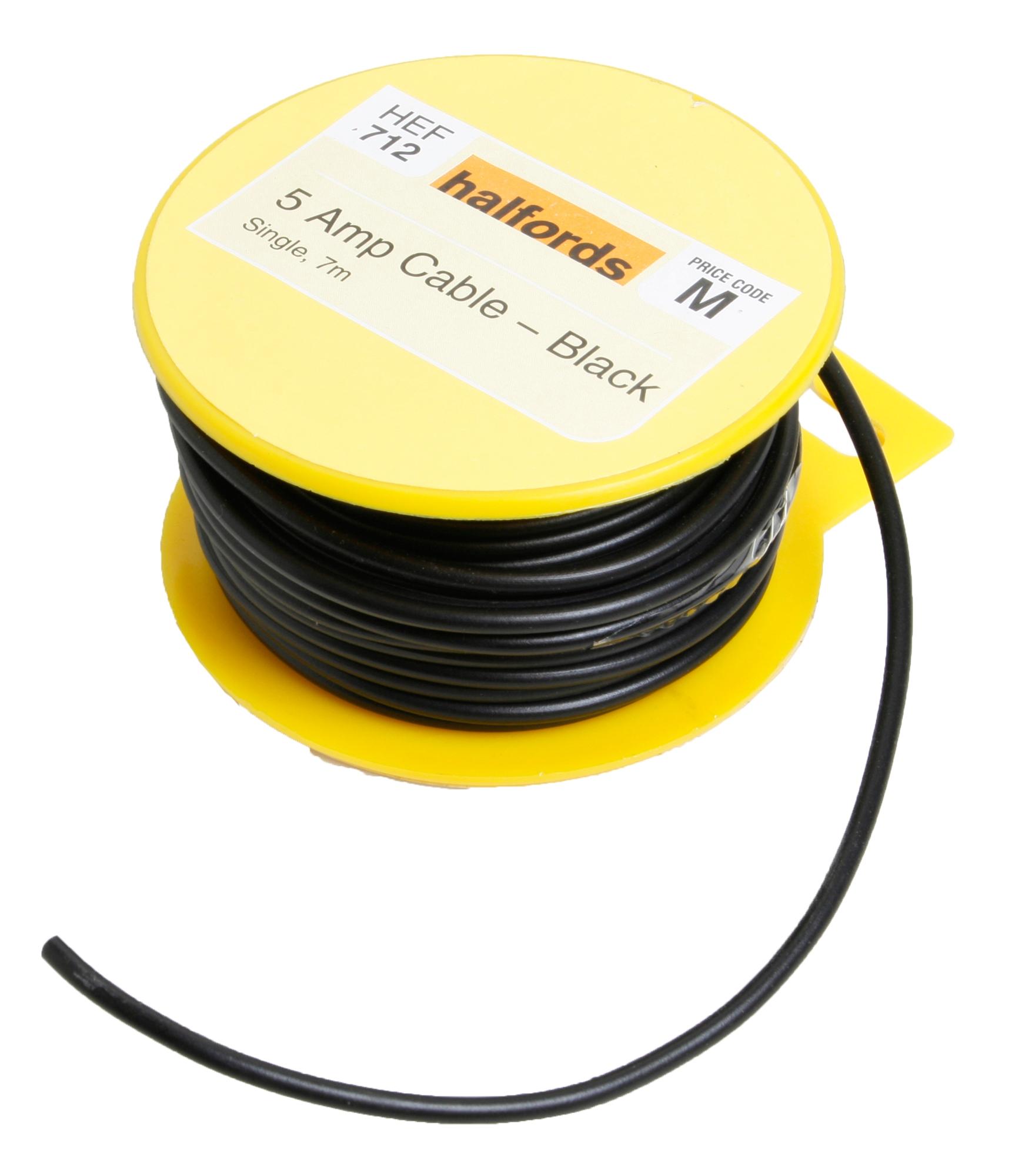Halfords 5 Amp Cable Black HEF712 Halfords UK