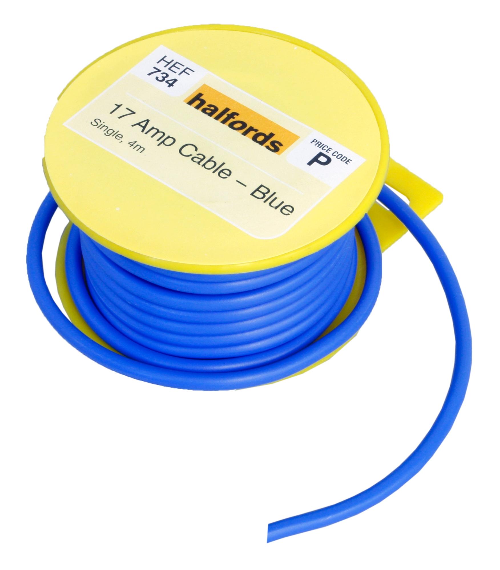 Halfords 17 Amp Cable Blue HEF734 Halfords UK