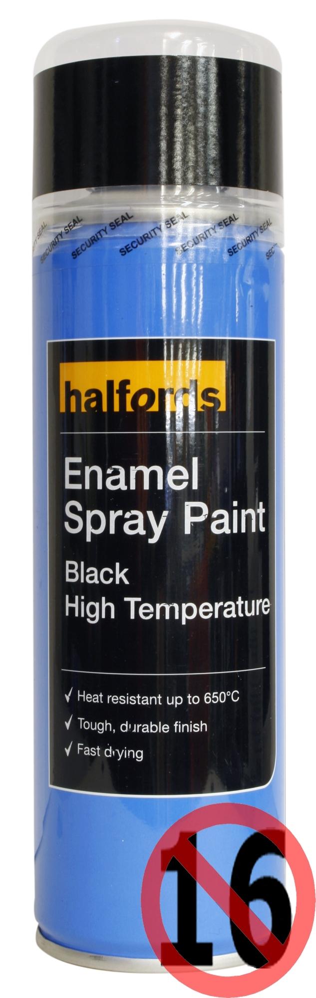 Halfords Enamel High Temperature Spray Paint Black 300ml Halfords UK
