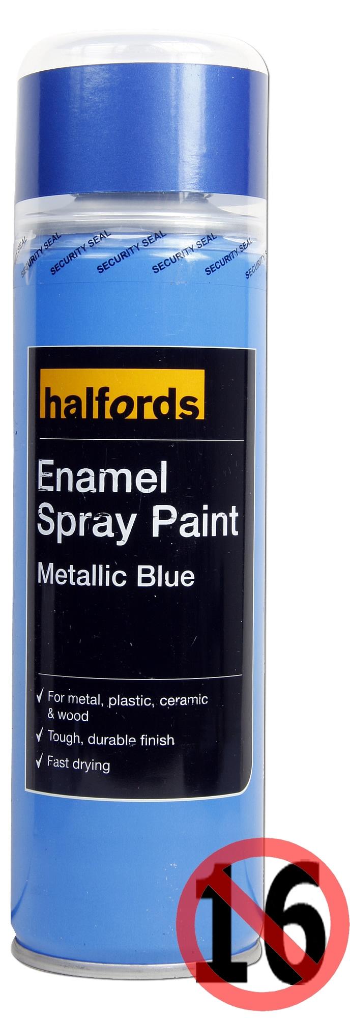 Halfords Enamel Spray Paint Metallic Blue 300ml Halfords UK