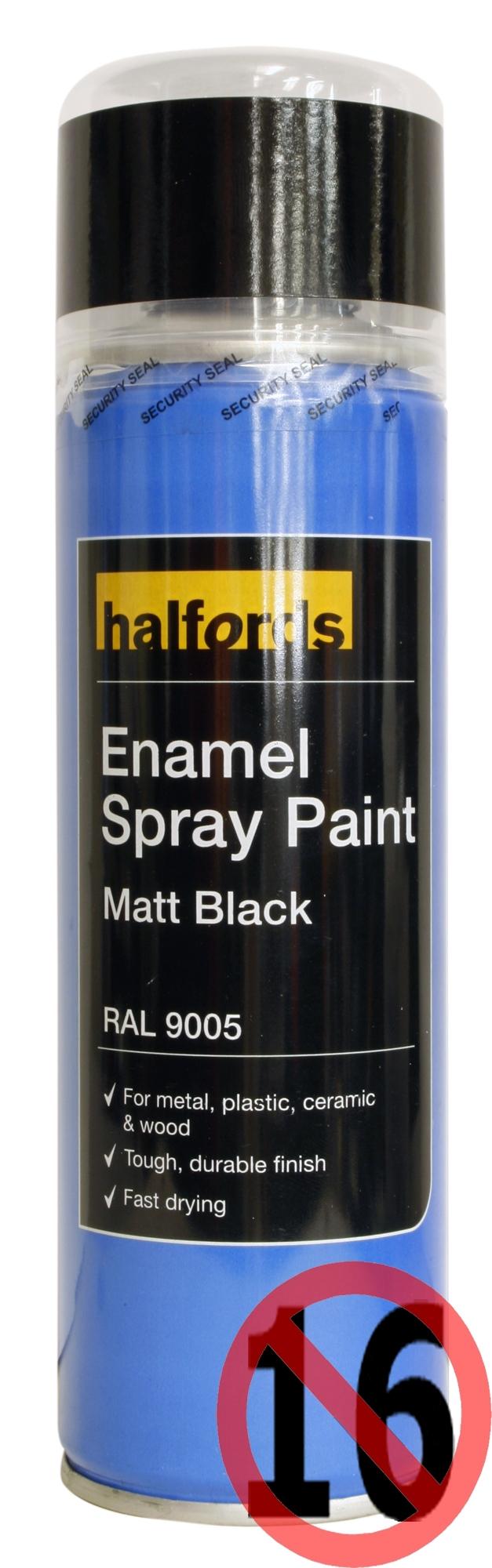 Halfords Enamel Spray Paint Matt Black 300ml Halfords UK