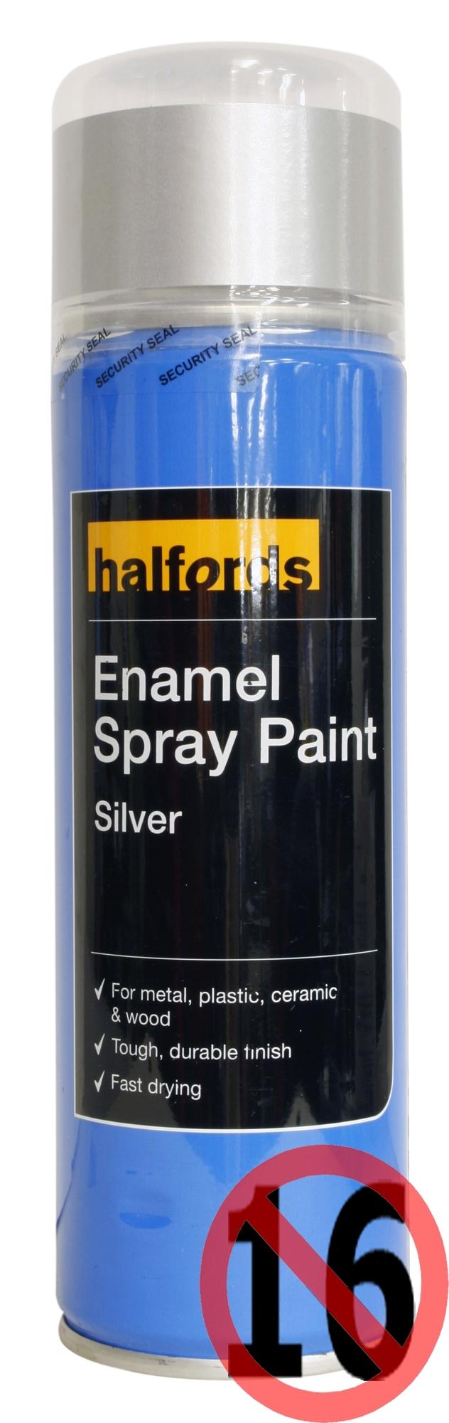 Halfords Enamel Spray Paint Silver 300ml Halfords UK