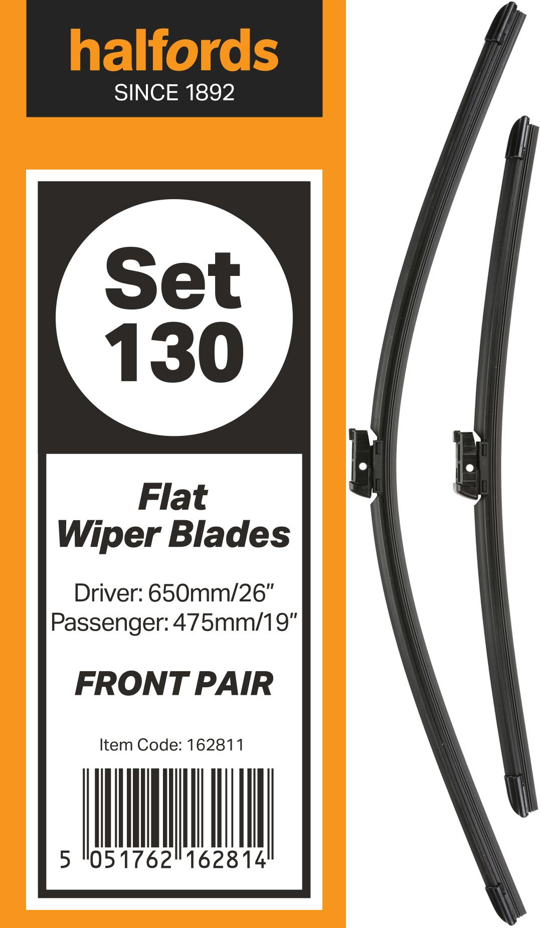 Halfords Set 130 Wiper Blades Front Pair Halfords UK
