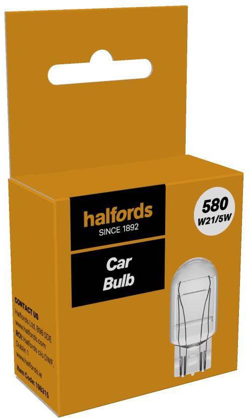 Halfords 580 W21/5W Car Bulb Single Pack Halfords UK