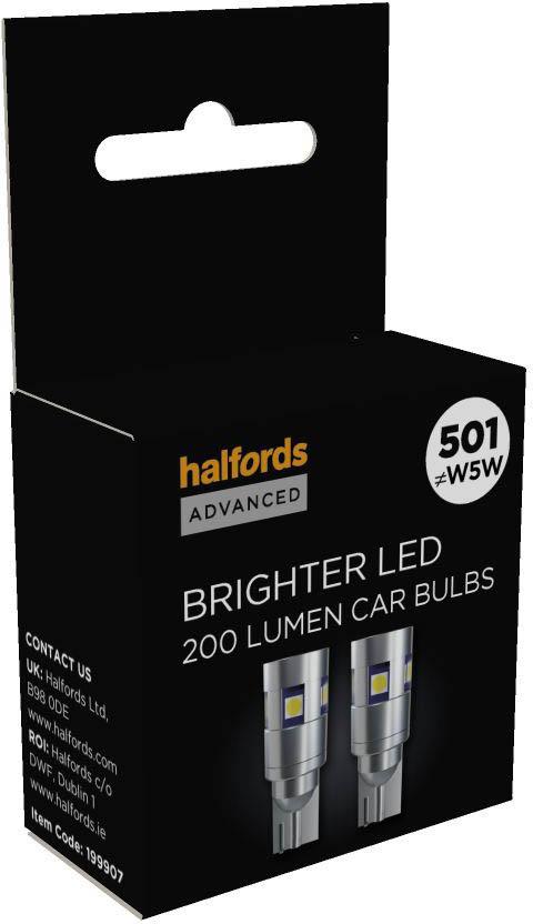Halfords Advanced 501 Super Bright LED Car Bulb Twin Pack Halfords UK