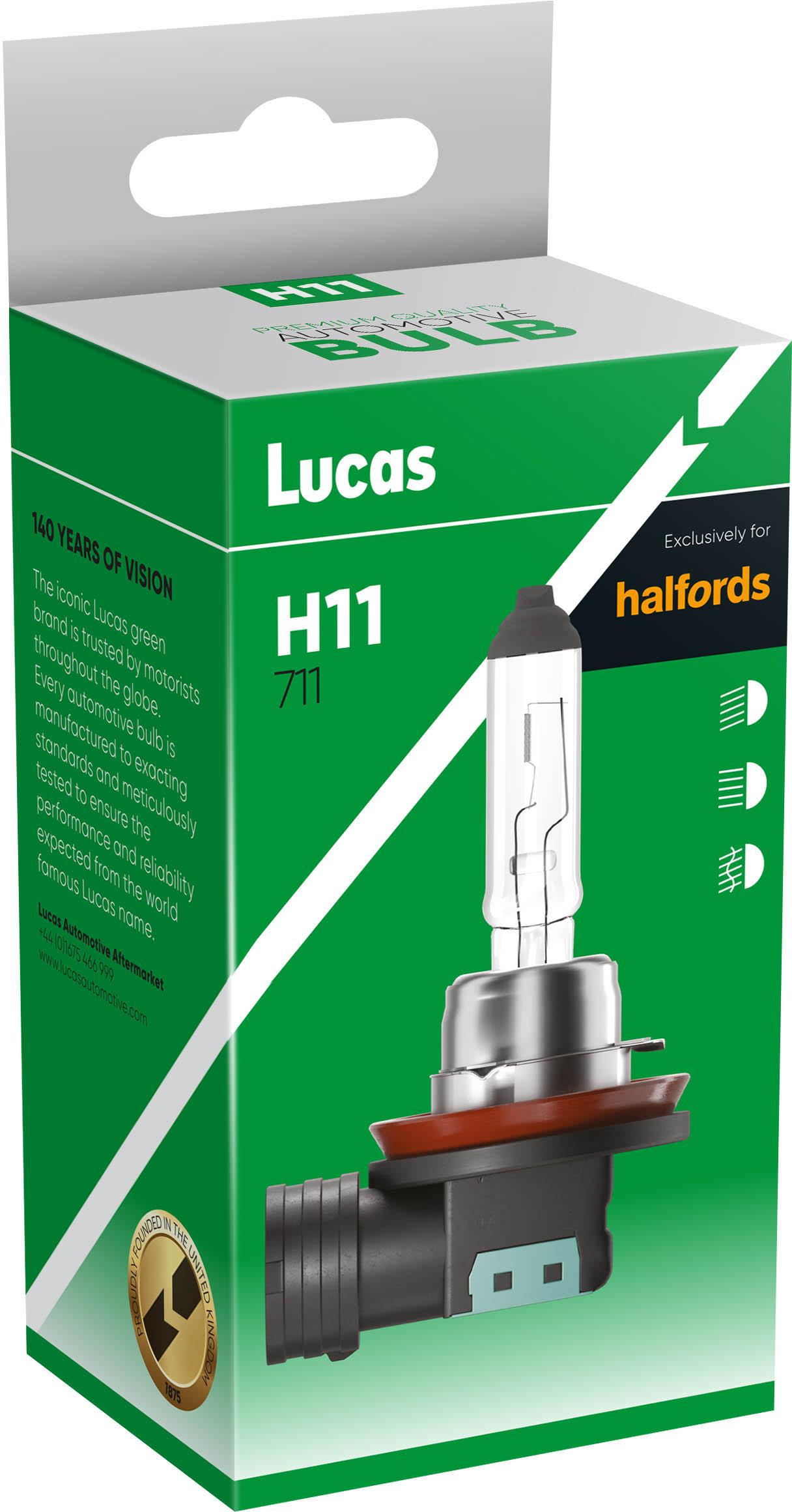 Lucas 711 H11 Headlight Bulb Single Pack Halfords UK