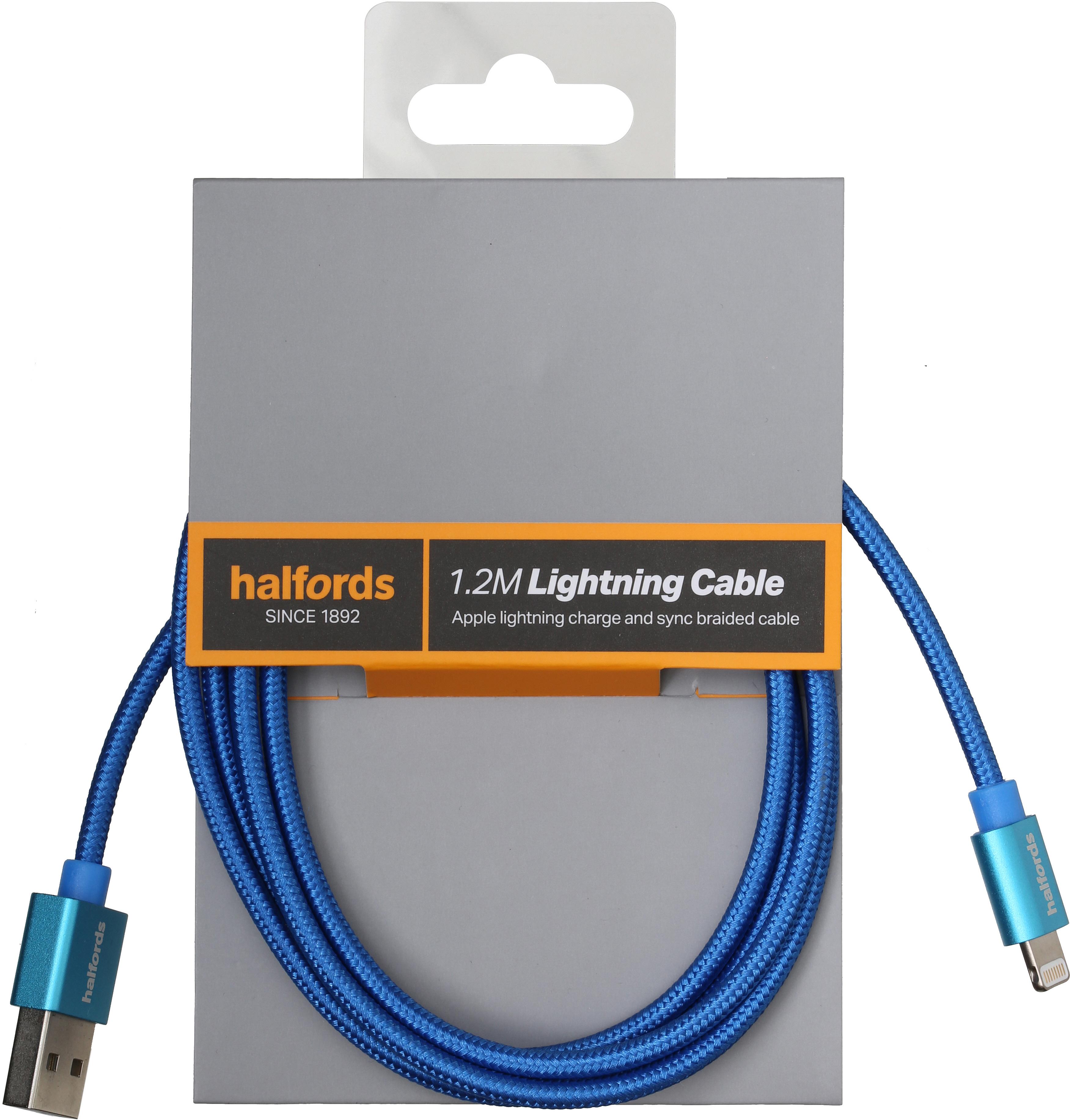 Halfords Lightning Cable 1.2m Blue Halfords UK