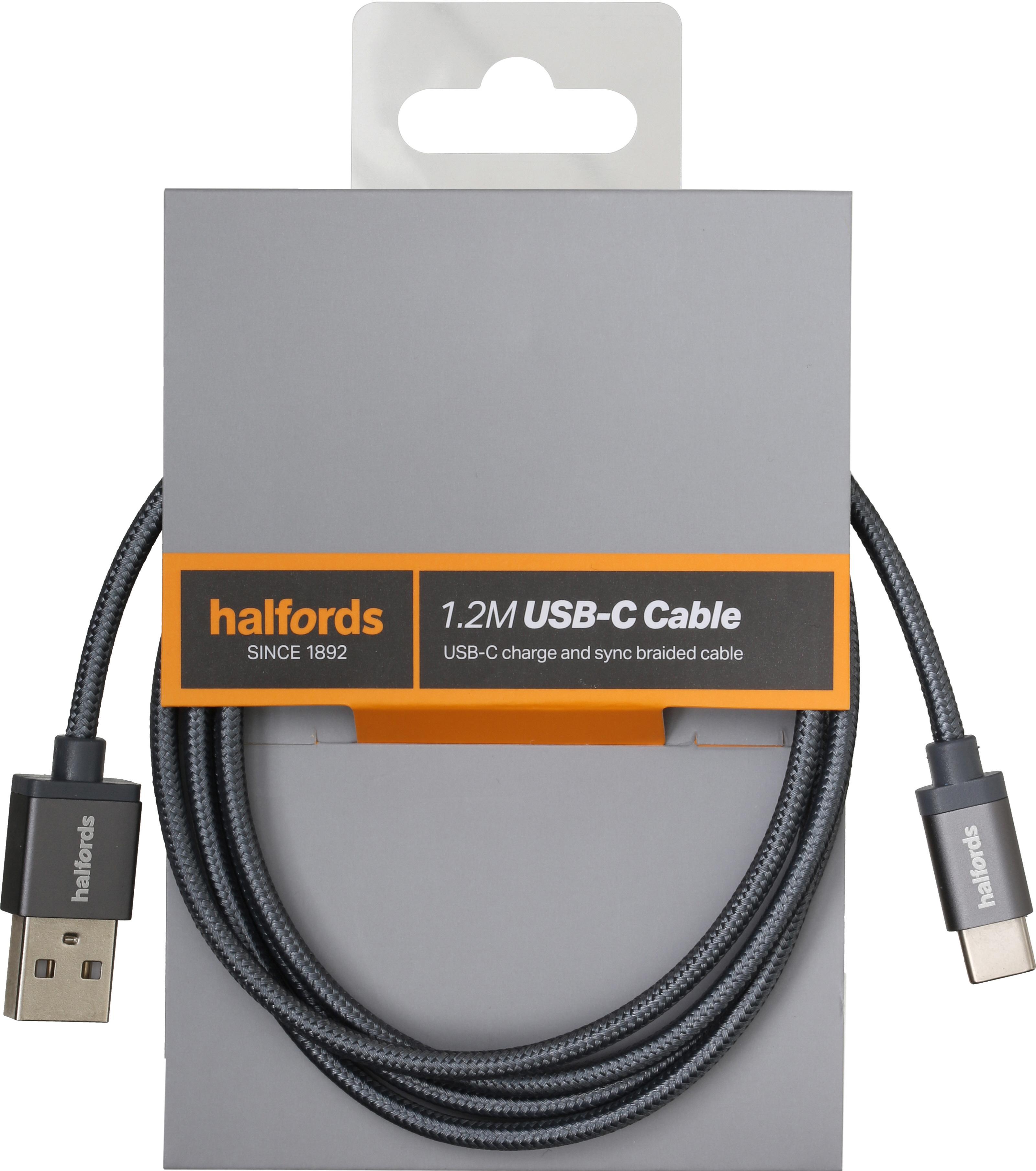 Halfords Type C Cable 1.2M Charcoal Halfords UK