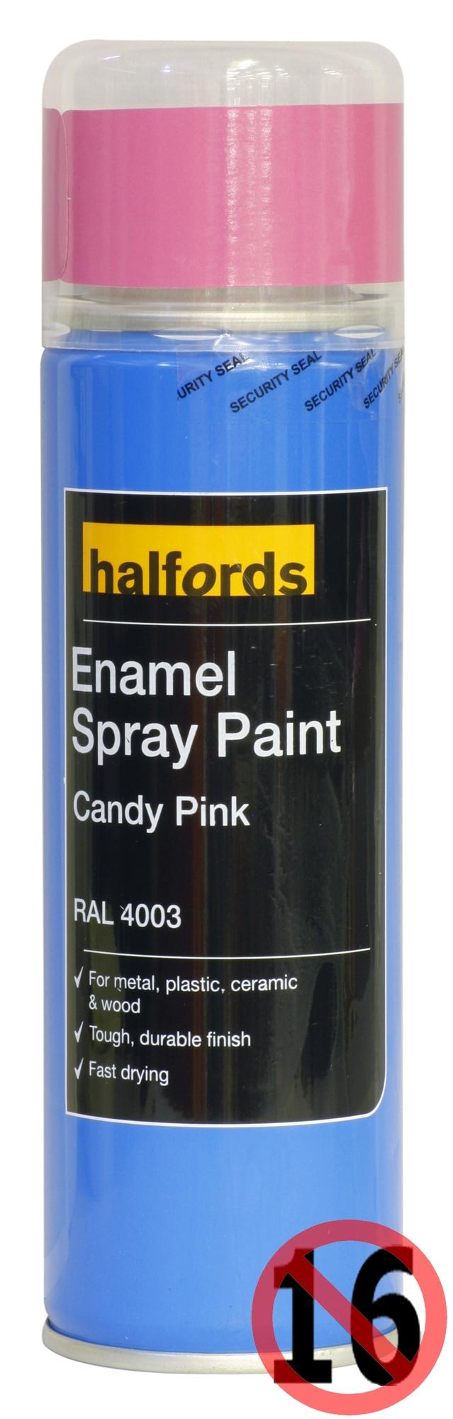 Halfords Enamel Spray Paint Candy Pink 300ml Halfords UK