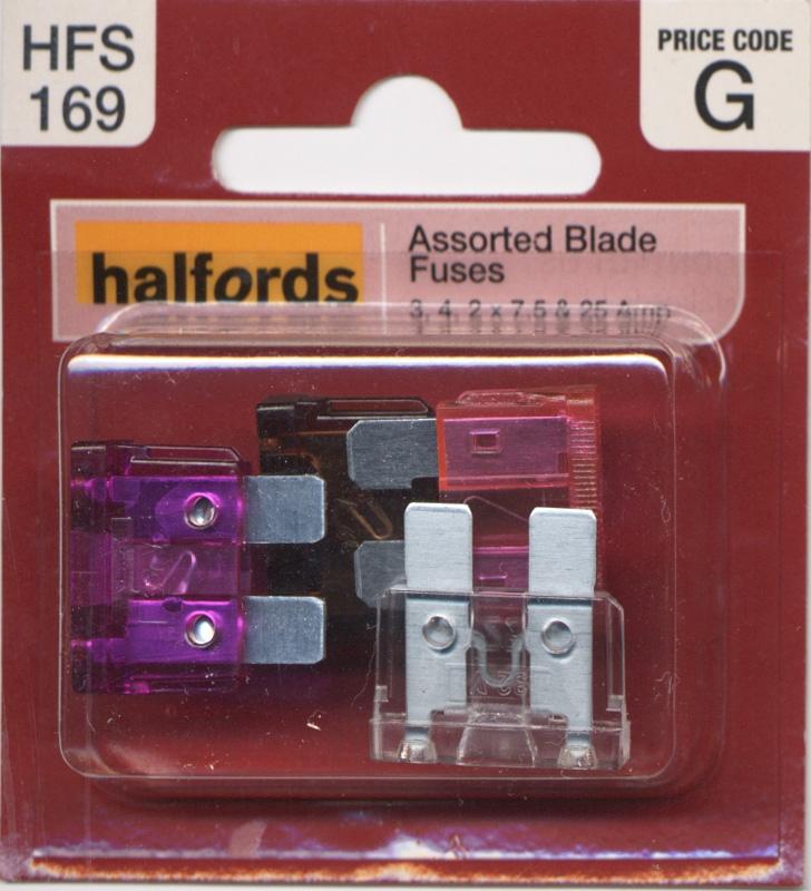 Halfords Assorted Blade Fuses 3, 4, 7.5, 25 Amp (HFS169) Halfords UK