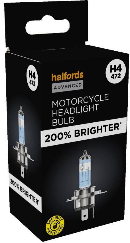 Halfords Advanced +200 H4 472 Motorcycle Headlight Bulb Halfords UK