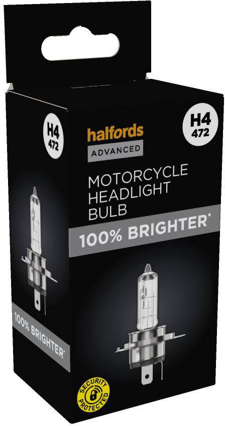 Halfords Advanced +100 H4 472 Motorcycle Headlight Bulb Halfords UK