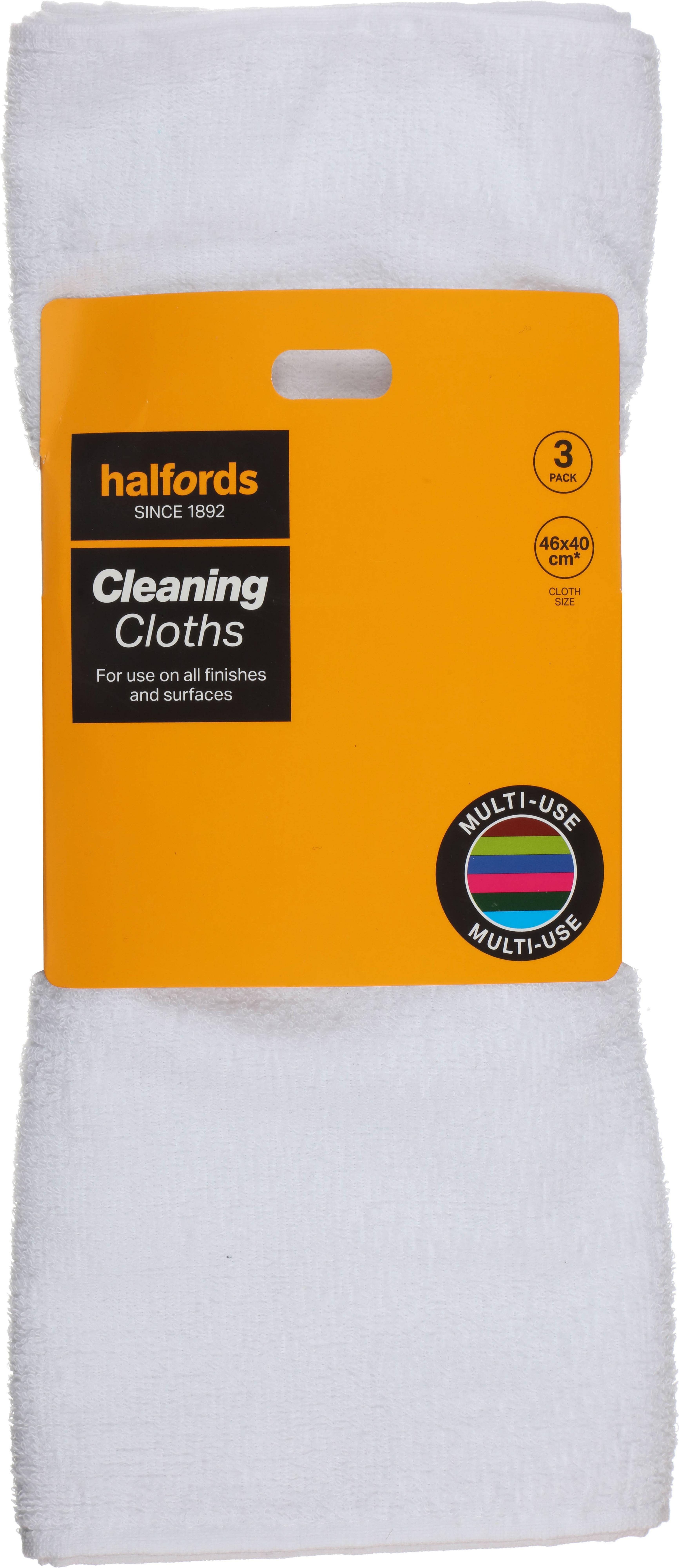 Halfords Cleaning Cloths x 3 Halfords UK