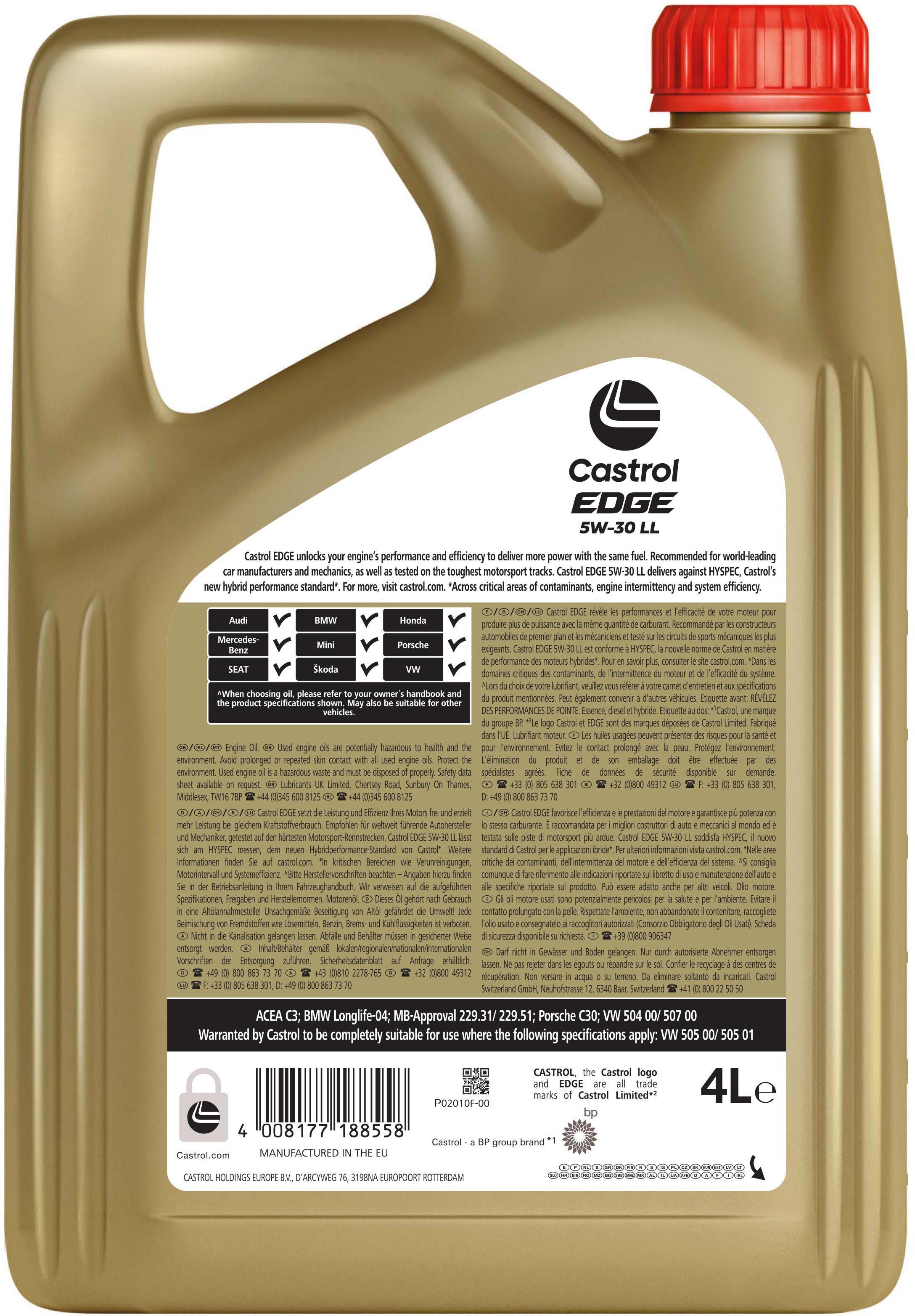 Castrol Edge 5W30 Oil 4L | Halfords Uk
